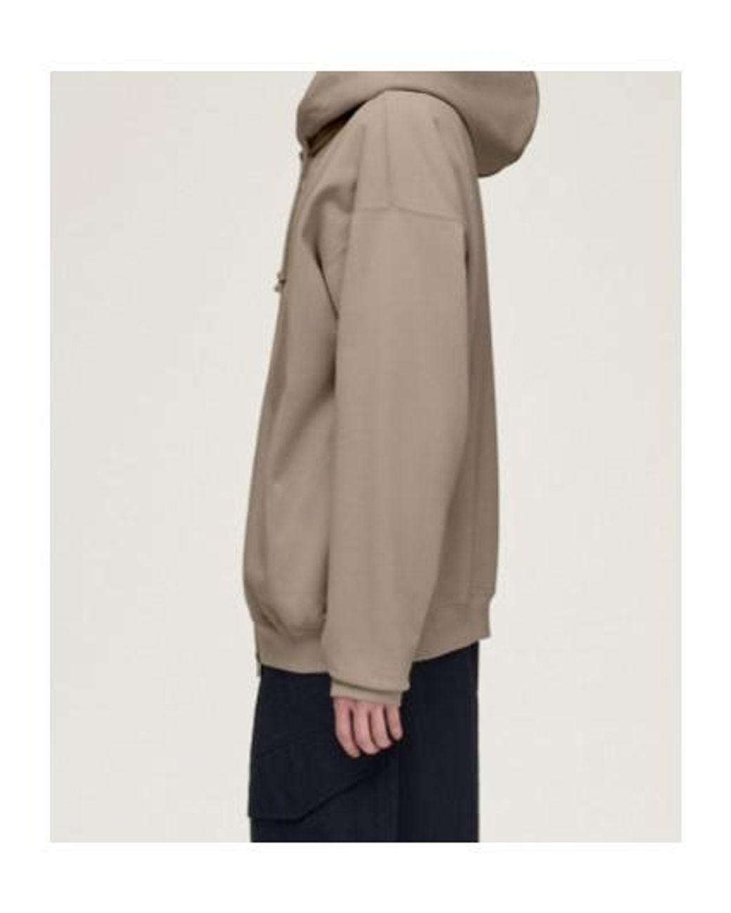 Y-3 Natural Zip-Up Drawstring Hoodie for men