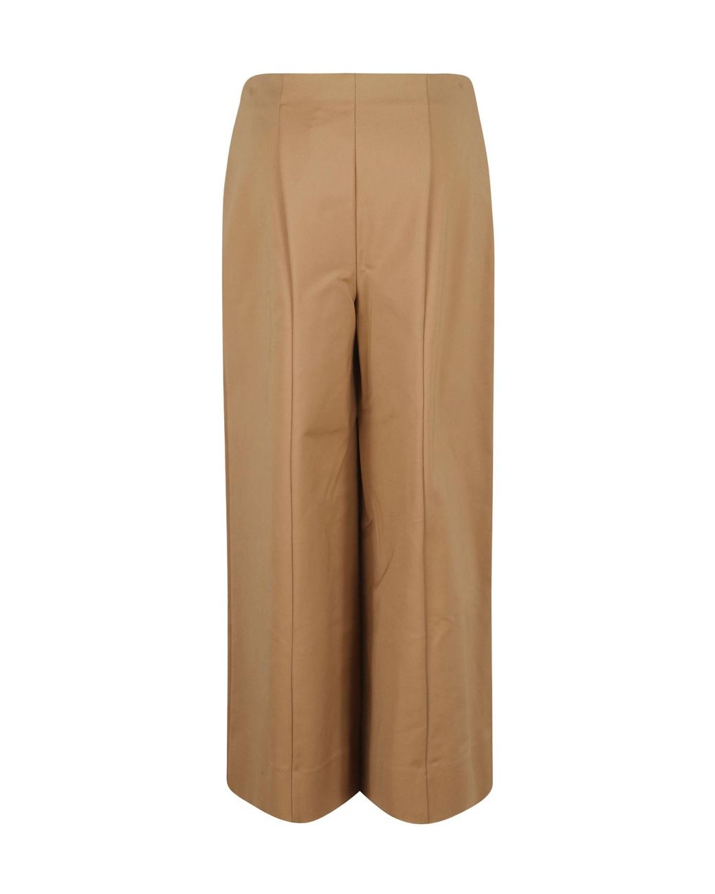 Jonathan Simkhai Brown Pressed-Crease Wide-Leg Trousers