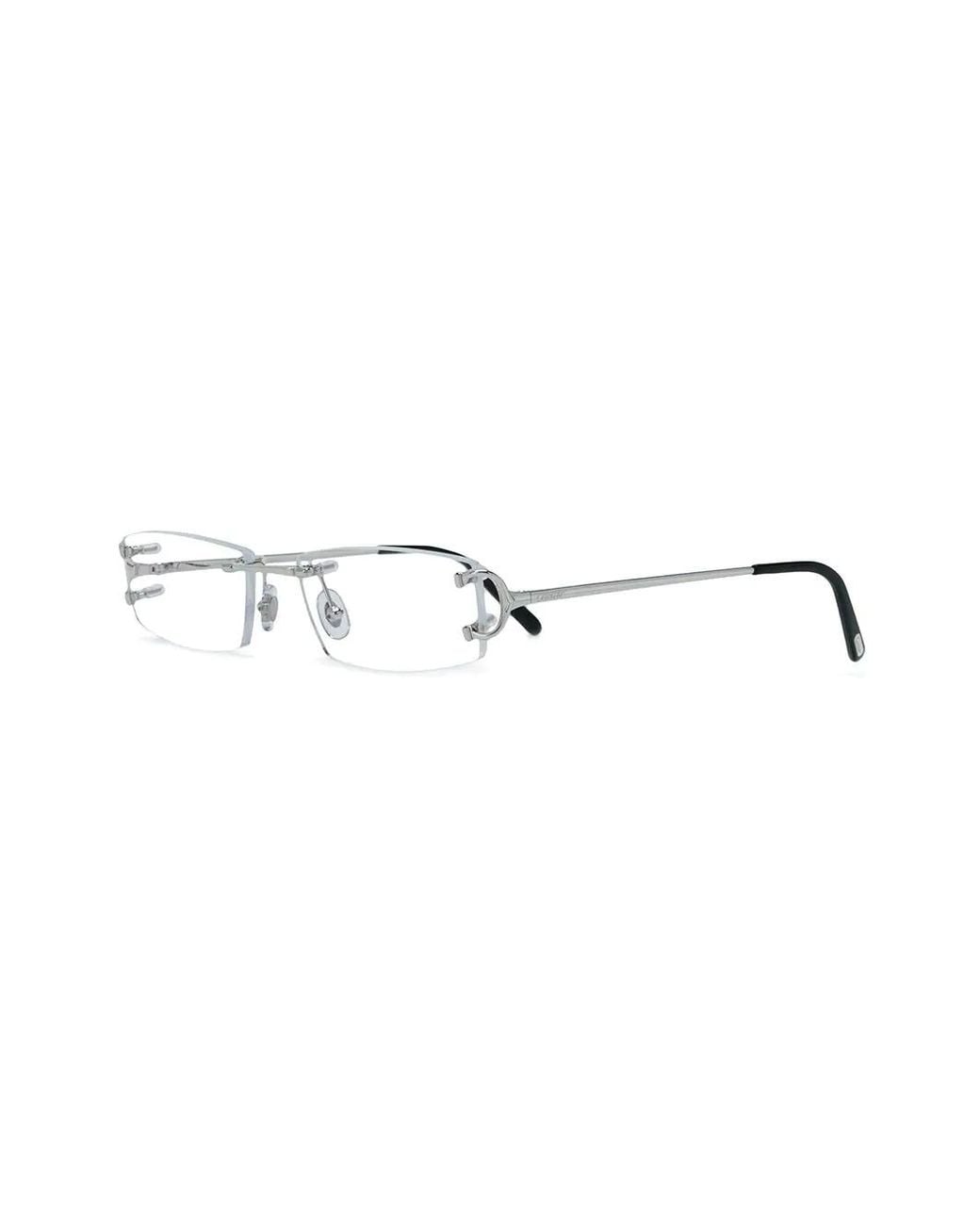 Cartier Multicolor Rectangle Rimless Glasses for men