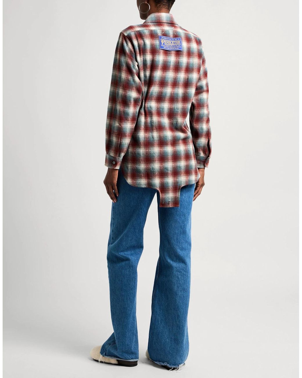Maison Margiela Gray Classic Plaid Long-Sleeve Wool Shirt