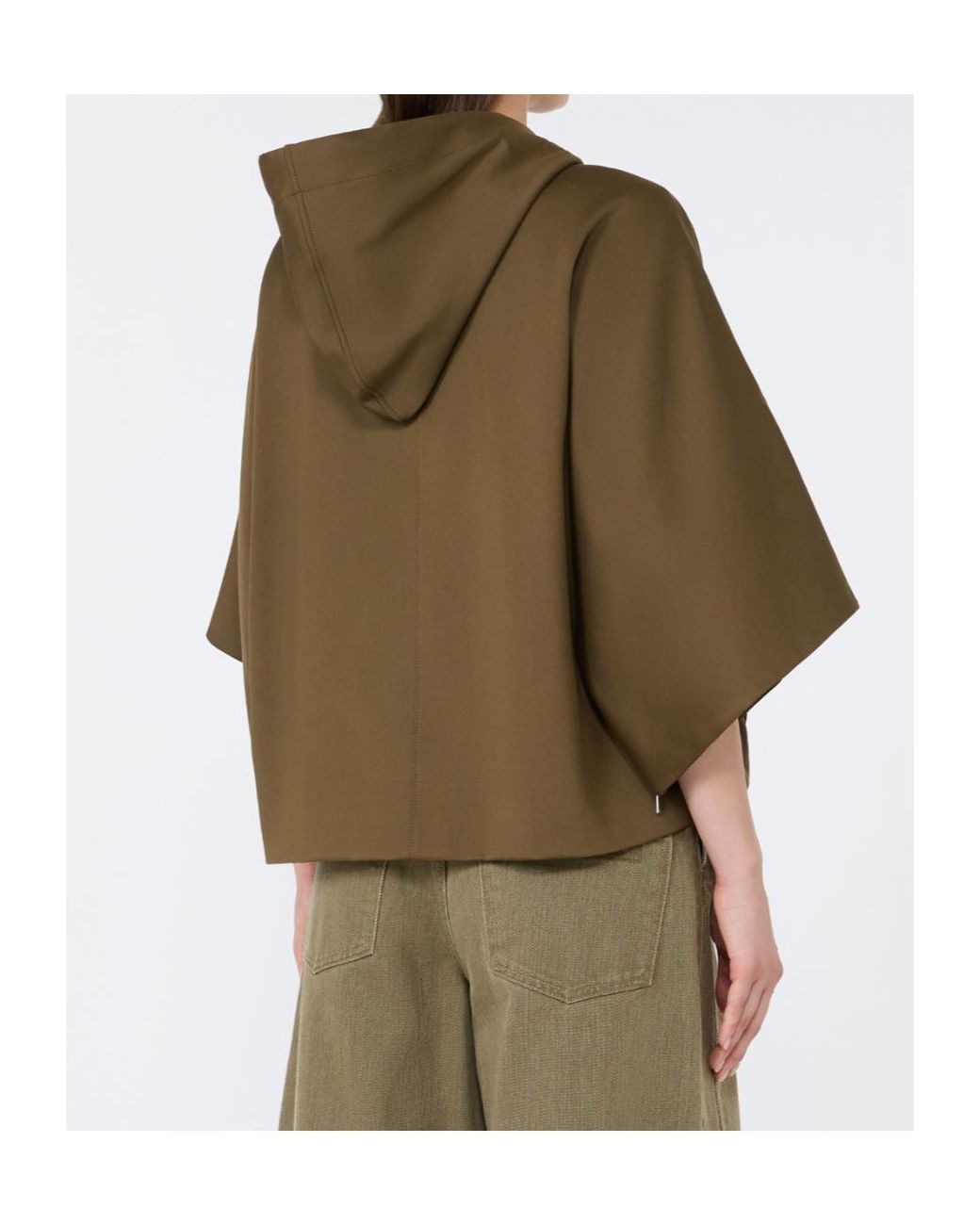 Max Mara Green Fidato Zip-Up Hooded Sweatshirt
