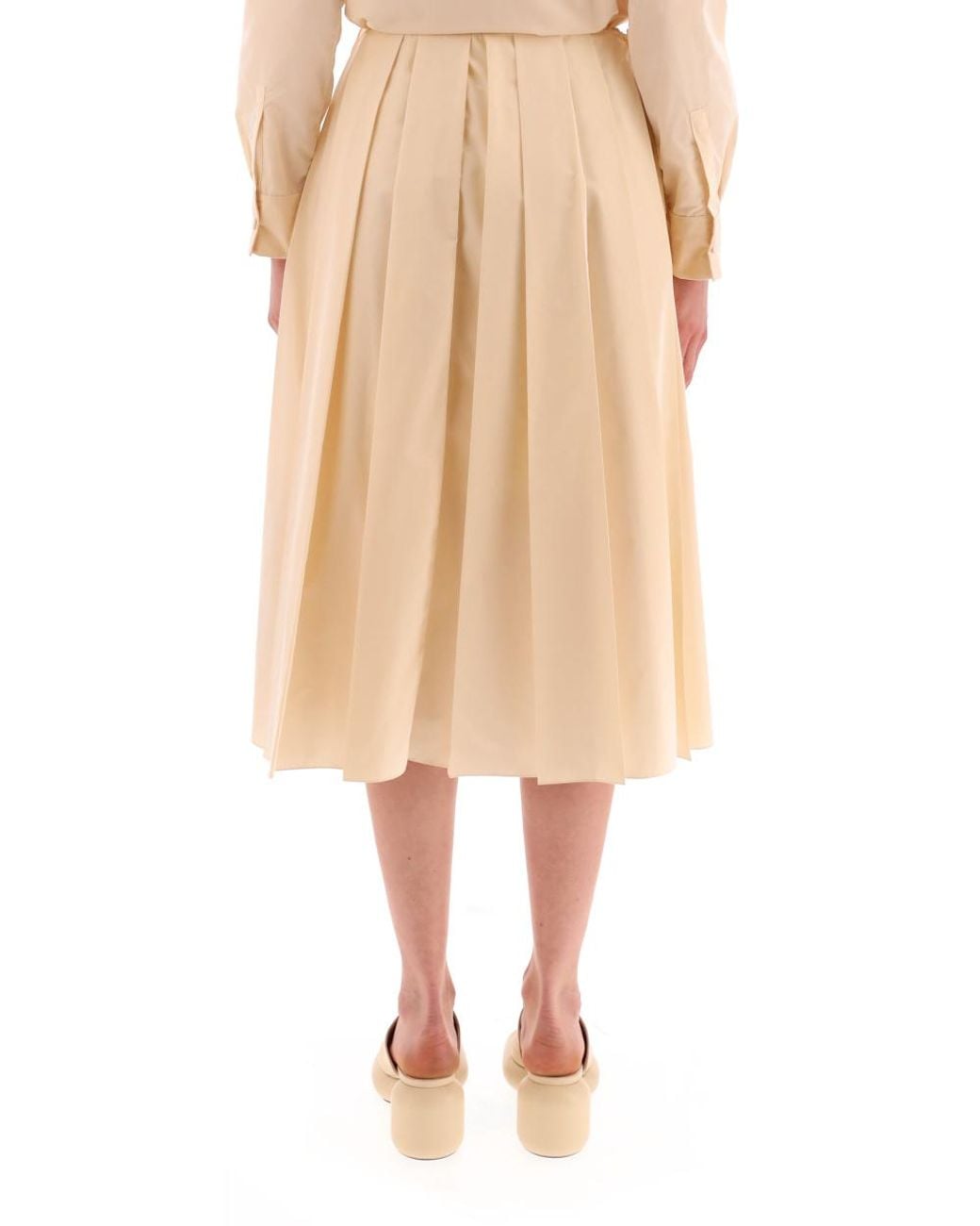Jil Sander Natural Pleated Skirt