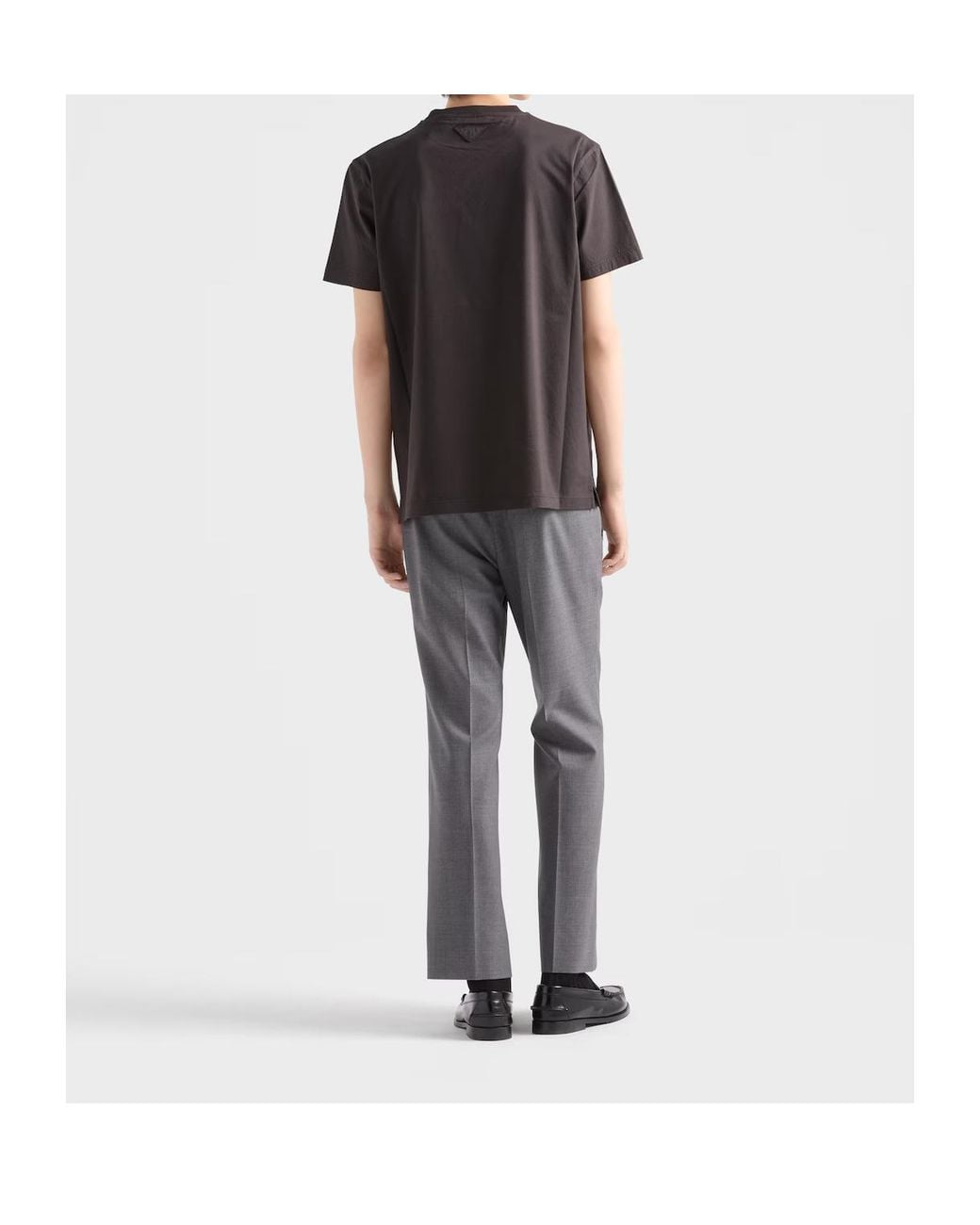 Prada Gray Printed Cotton T-Shirt for men