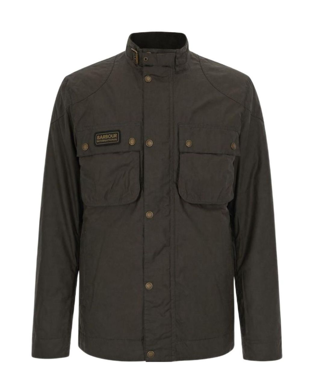 Barbour Black Logo Patch Buttoned Jacket for men