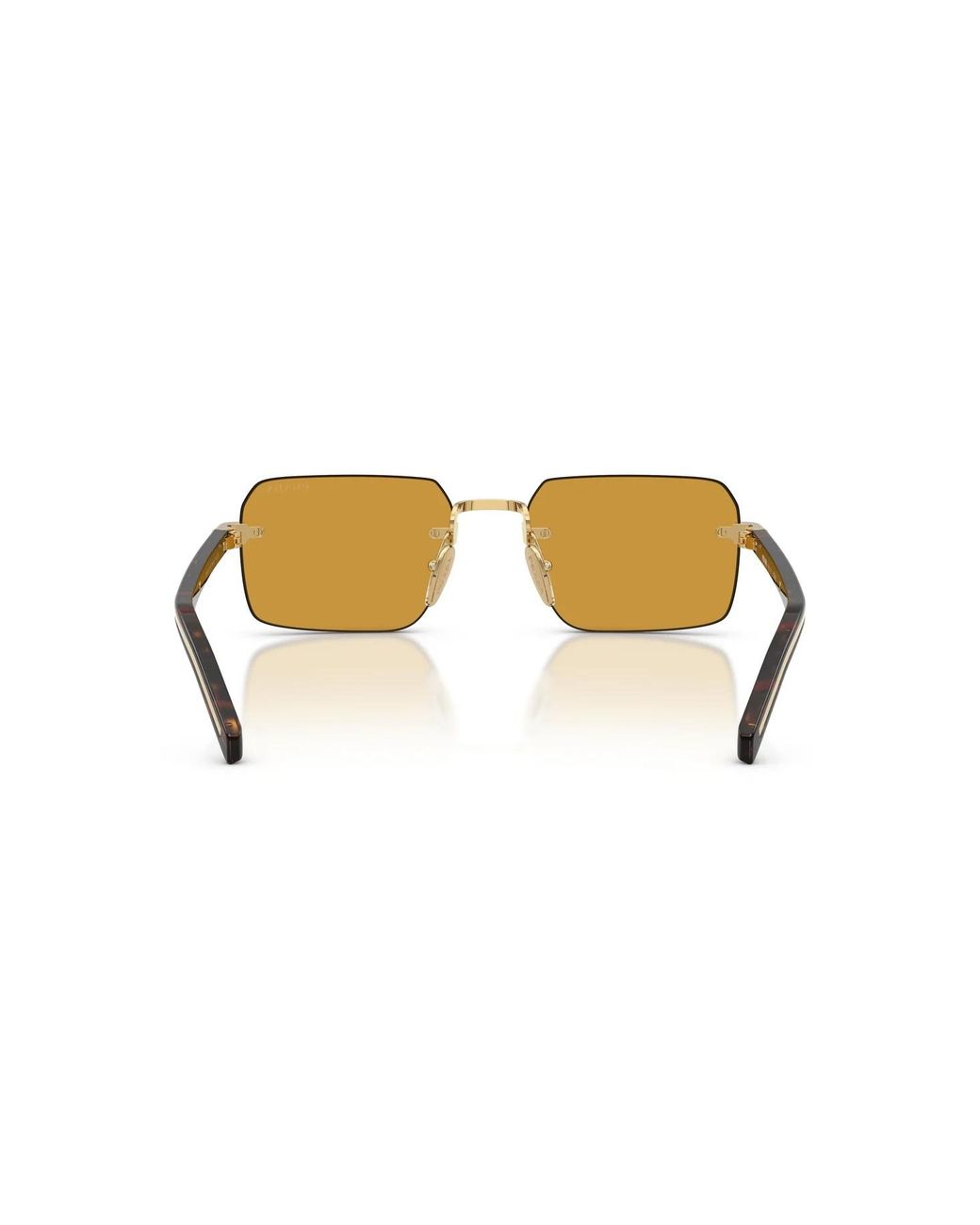 Prada Metallic Eyewear Rectangle Rimless Frame Sunglasses for men