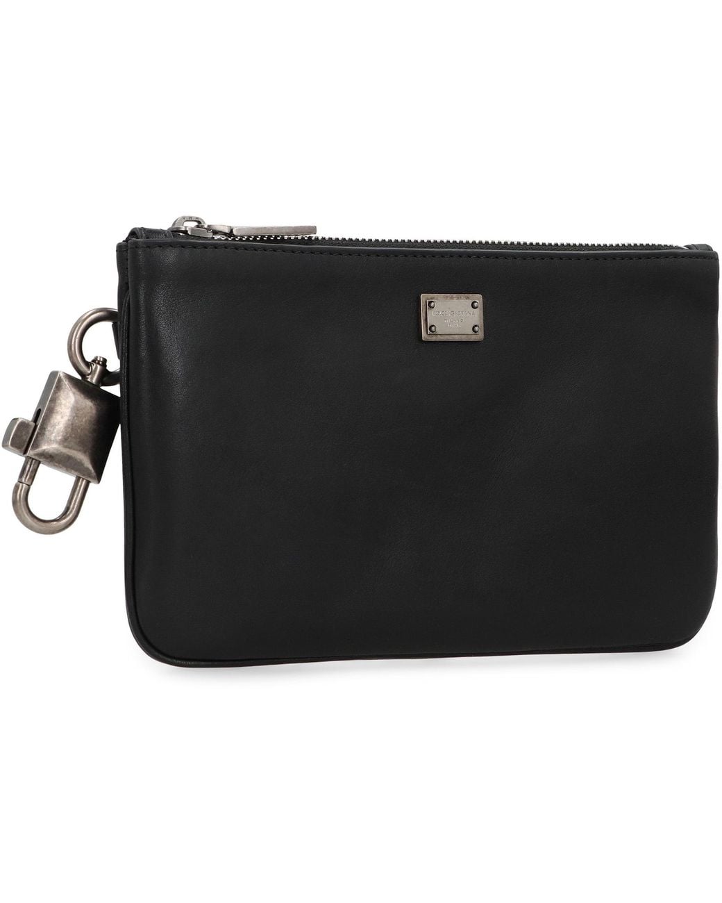 Dolce & Gabbana Black Logo Plaque Wash Bag for men