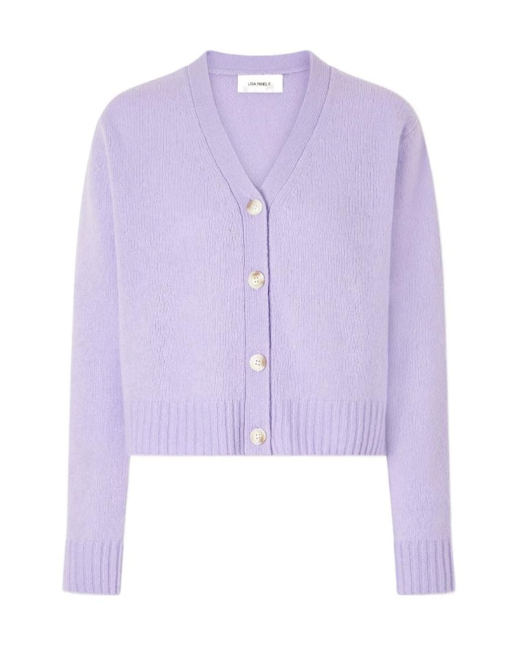 Lisa Yang Purple Long-Sleeved Knitted Cardigan