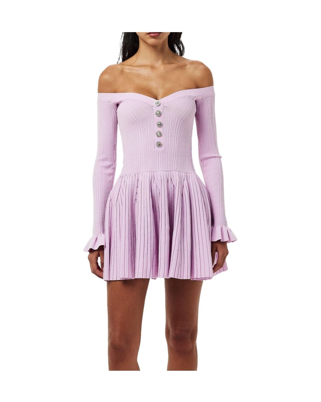Self-Portrait Pink Knit Mini Dress