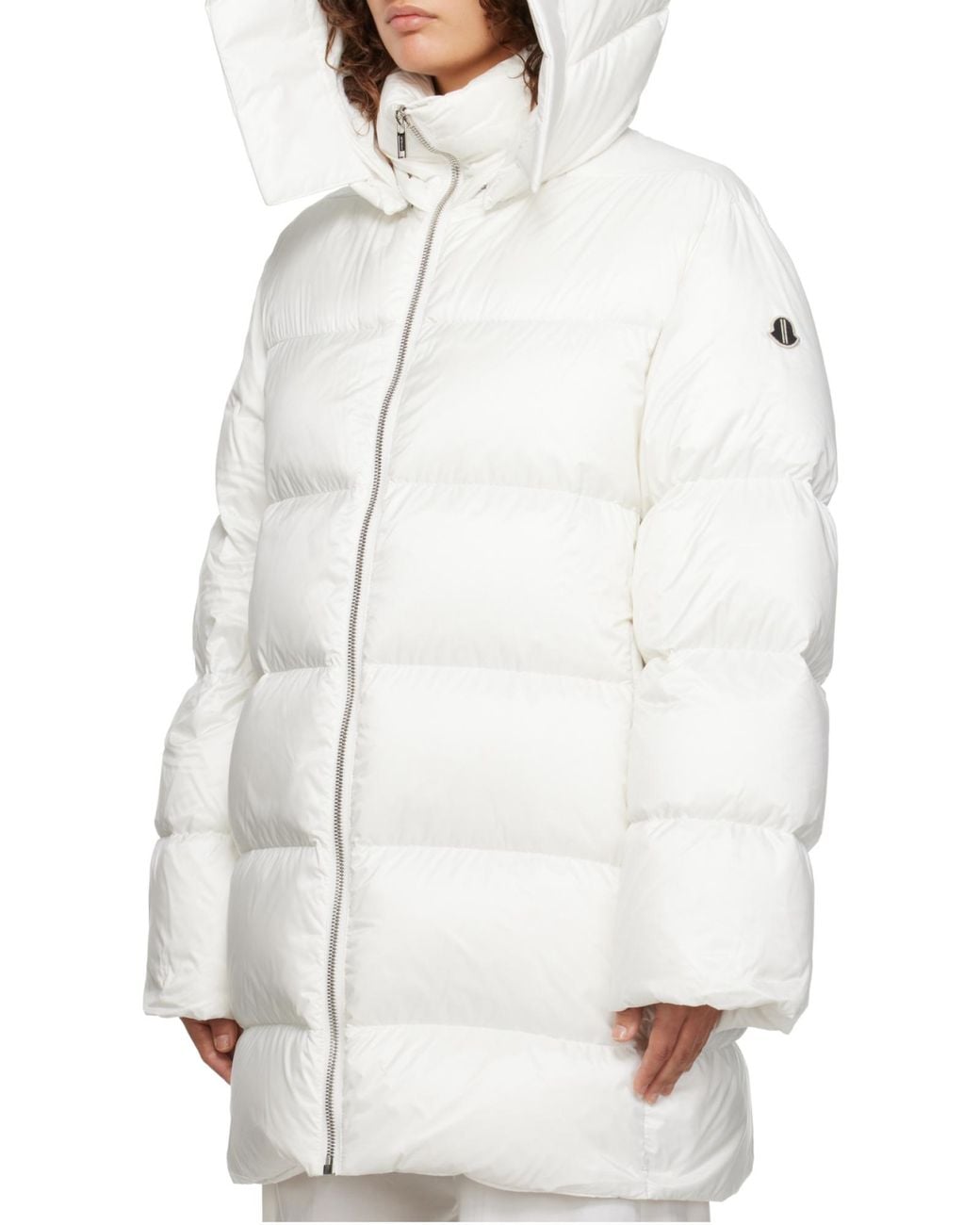 Moncler White Moncler Rick Owens Hooded Cyclopic Coat