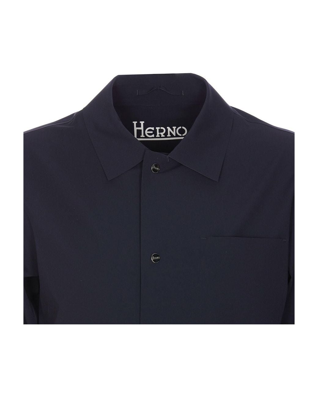 Herno Black Long-Sleeved Buttoned Shirt for men