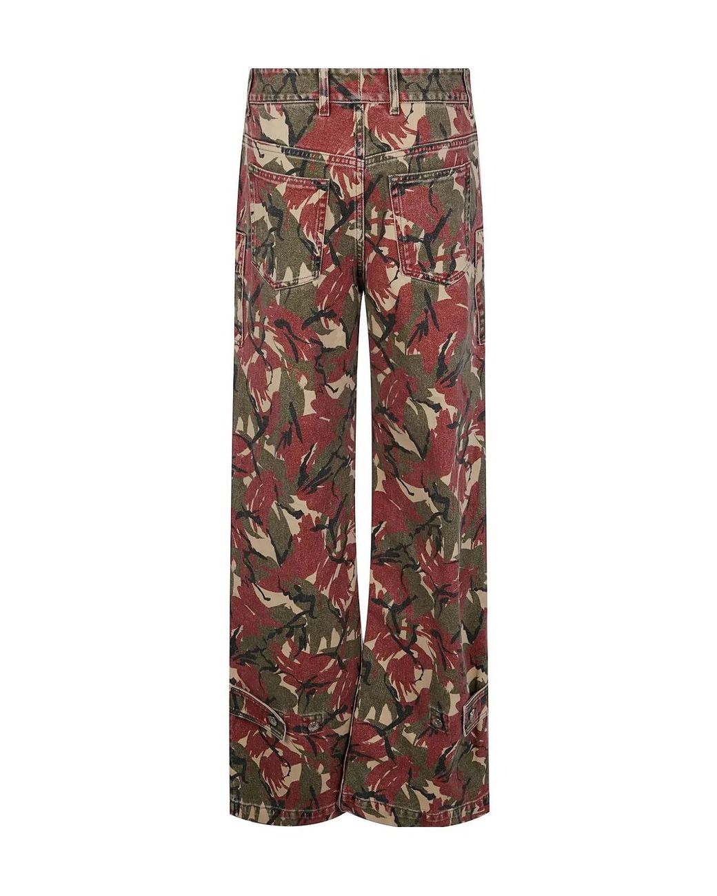 Rabanne Brown Camouflage-Print Washed Effect Jeans