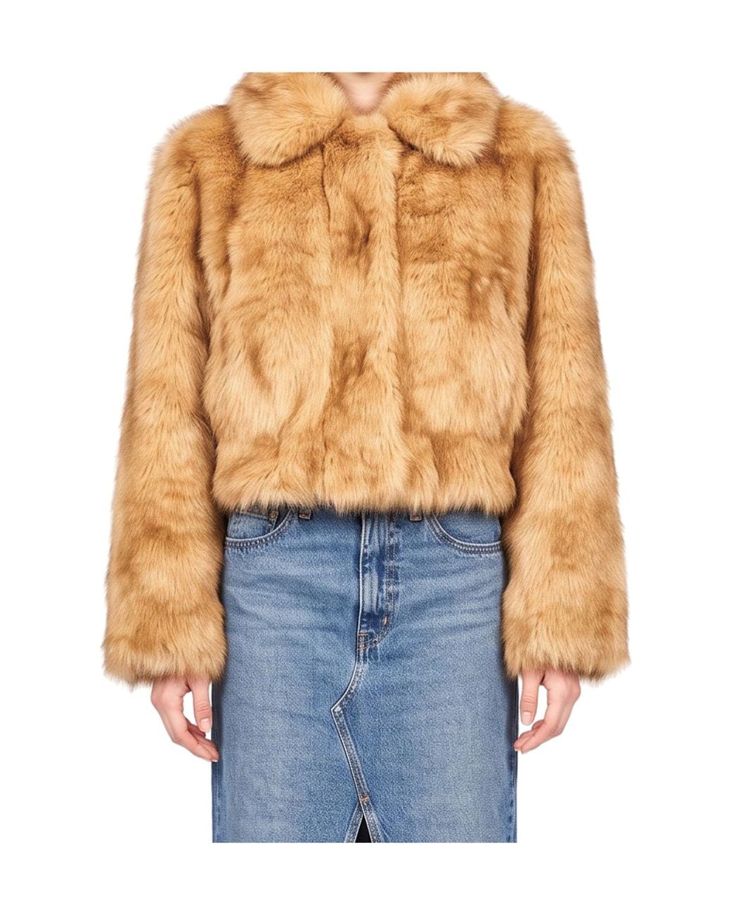 Stand Studio Brown Lena Faux Fur Jacket