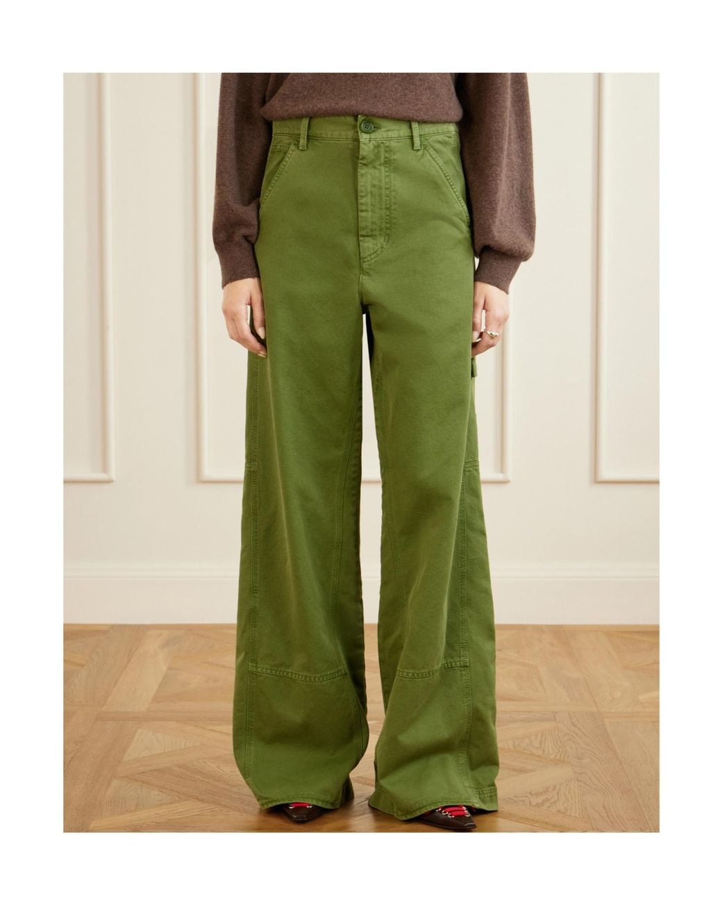 Marni Green High-Waisted Casual Trousers