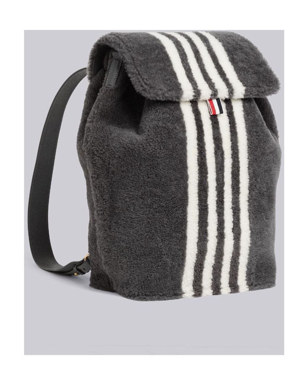 Thom Browne Black 4-Bar Stripe Backpack for men