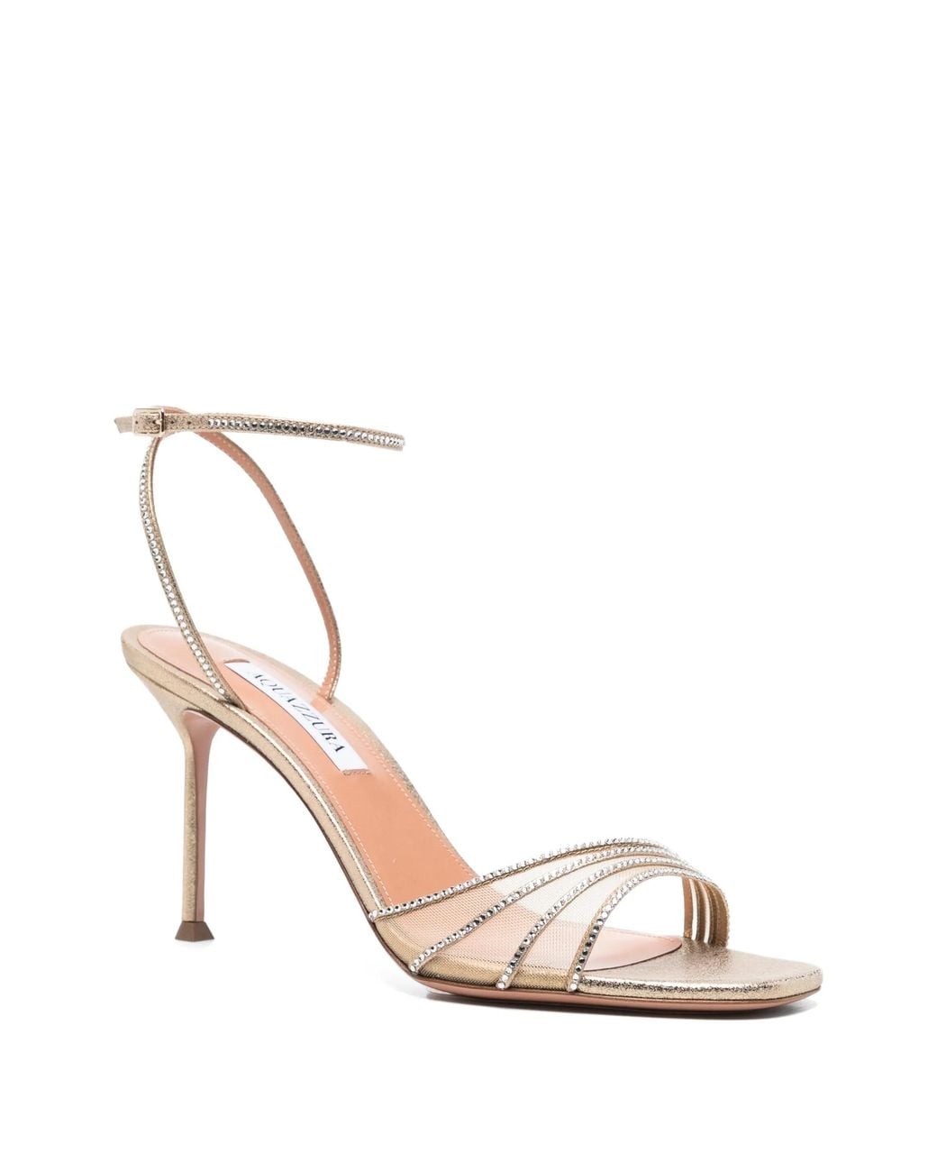 Aquazzura White Dream Girl Crystal-Embellished Sandals