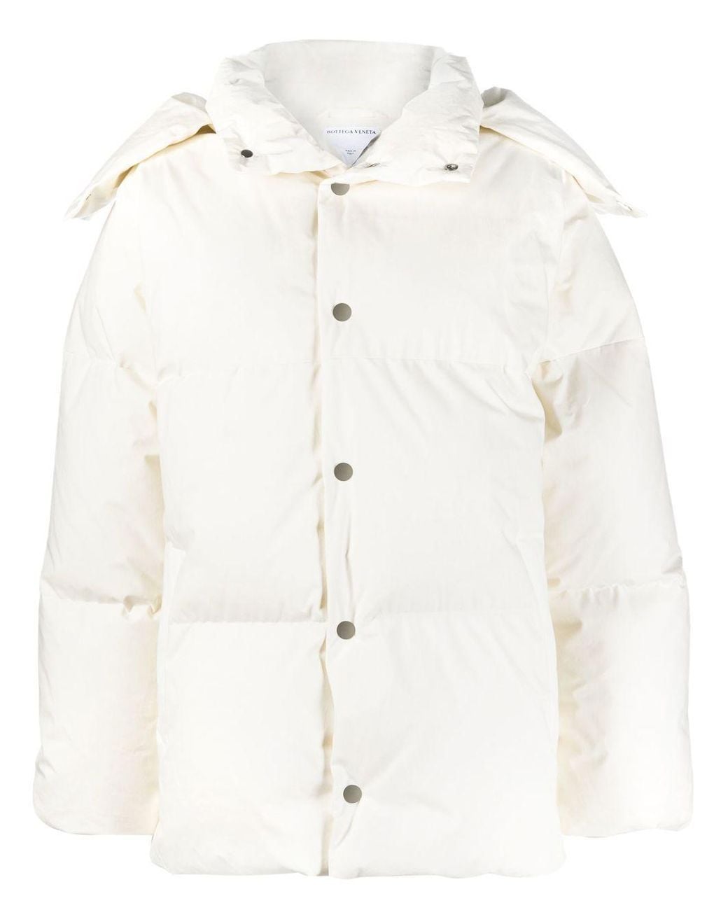 Bottega Veneta White Frosted Poplin Puffer Jacket