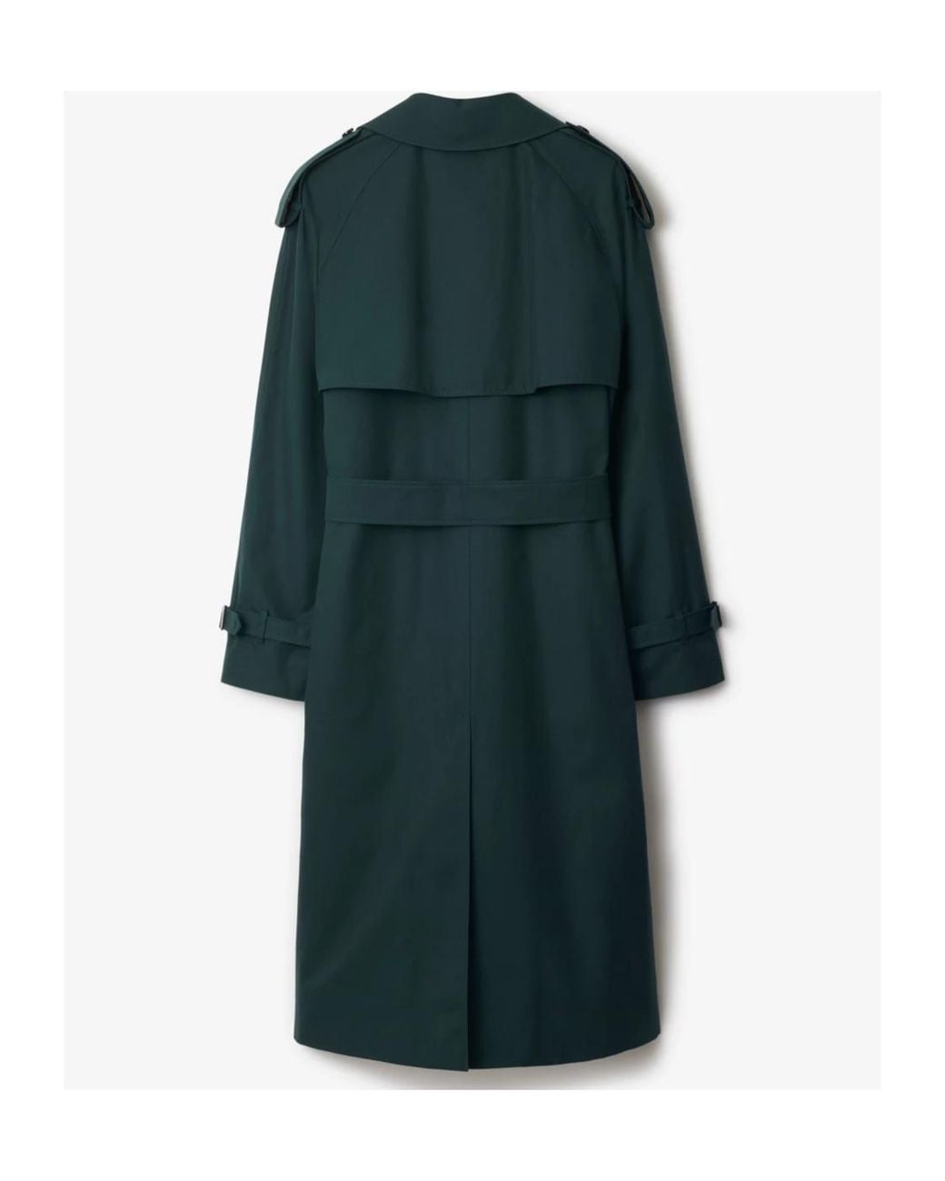 Burberry Green Double Breasted Belted Long Trench Coat for men