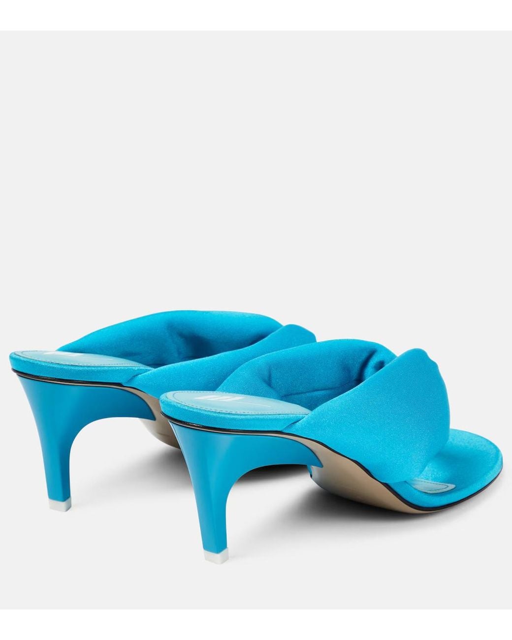 The Attico Blue Rem Satin Thong Sandals