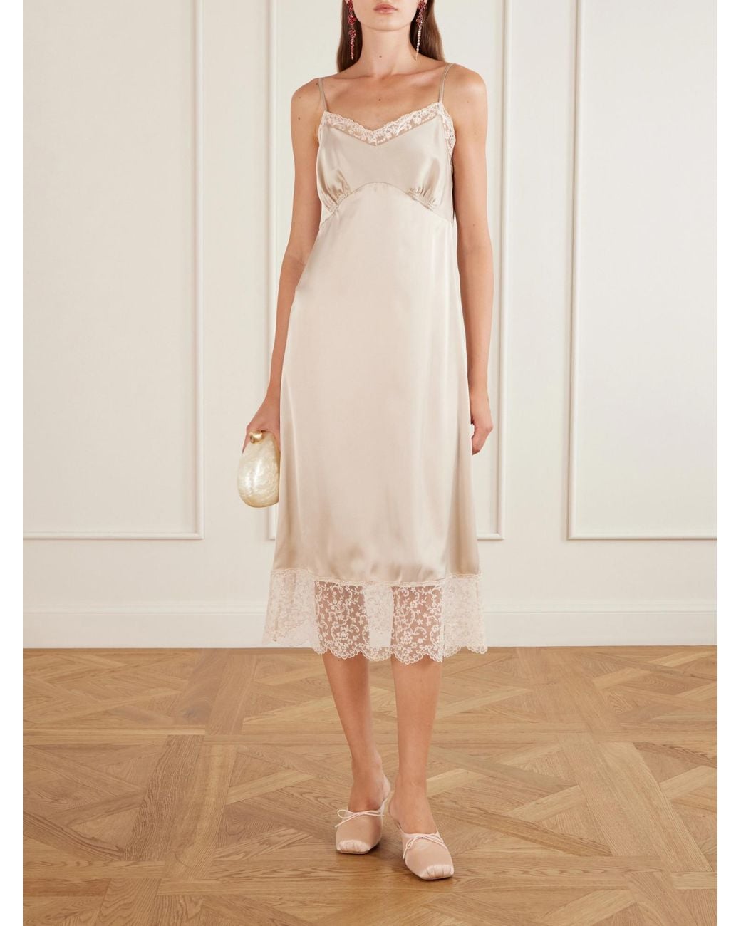 Simone Rocha Pink Pointe Bow-Detailed Satin Pumps