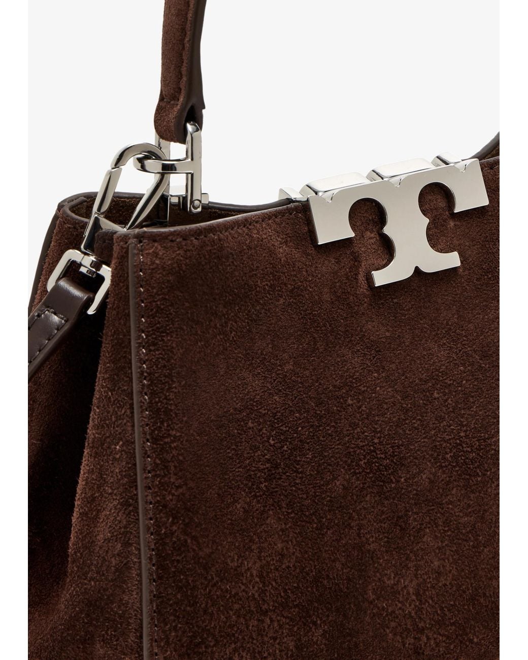 Tory Burch Brown Mini Eleanor Logo Plaque Satchel Bag