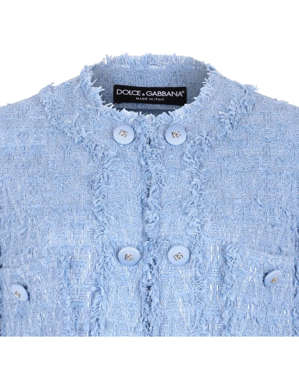 Dolce & Gabbana Blue 4 Pockets Tweed Jacket
