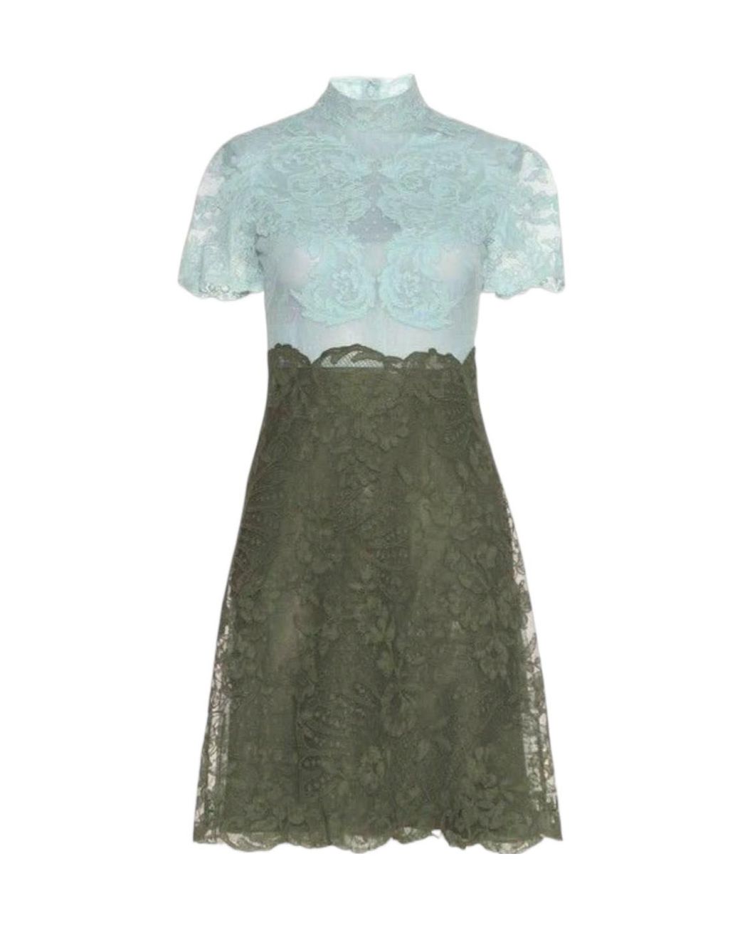 Valentino Green Short-Sleeved Dress