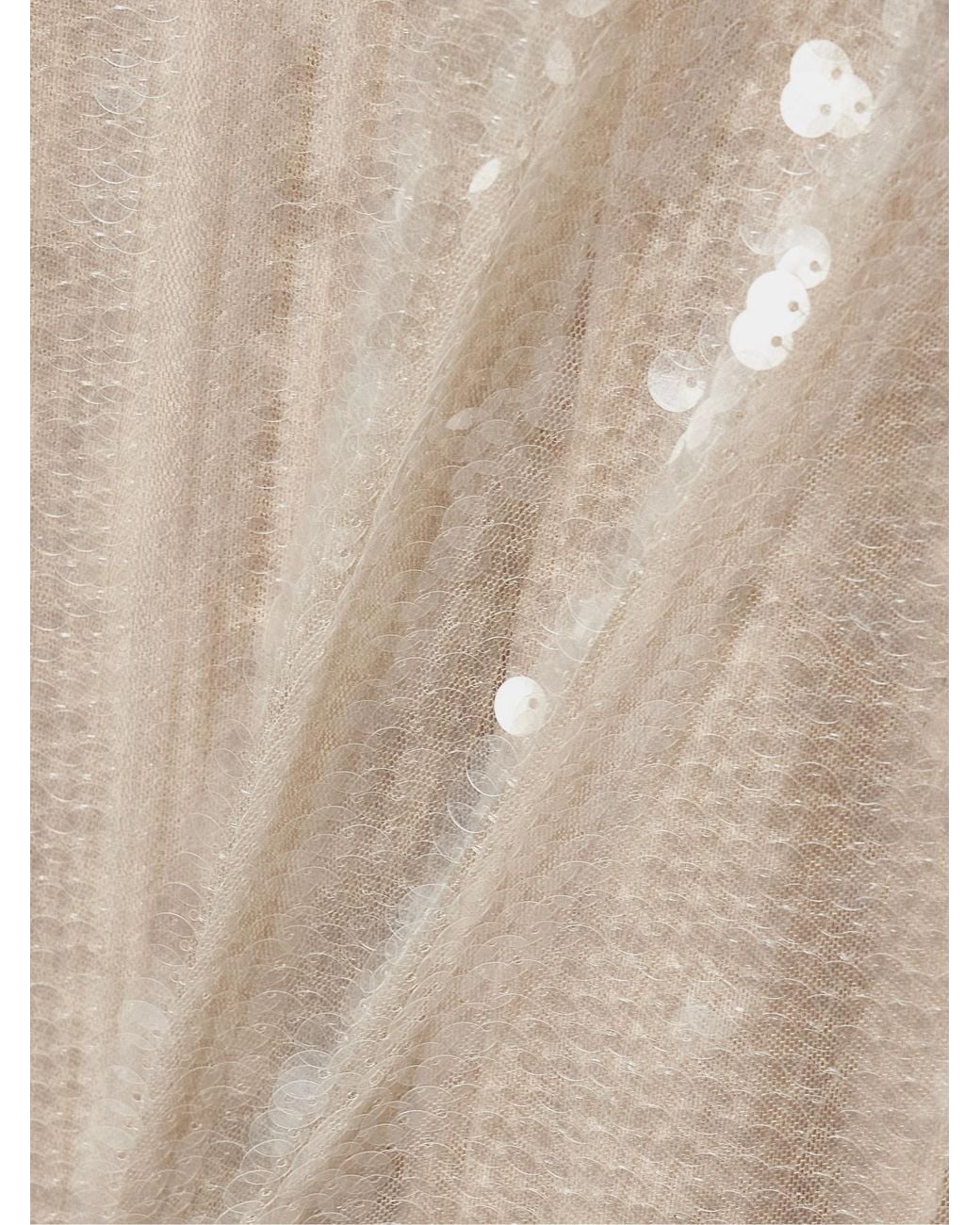 Staud Natural Sequin Mesh Maxi Dress