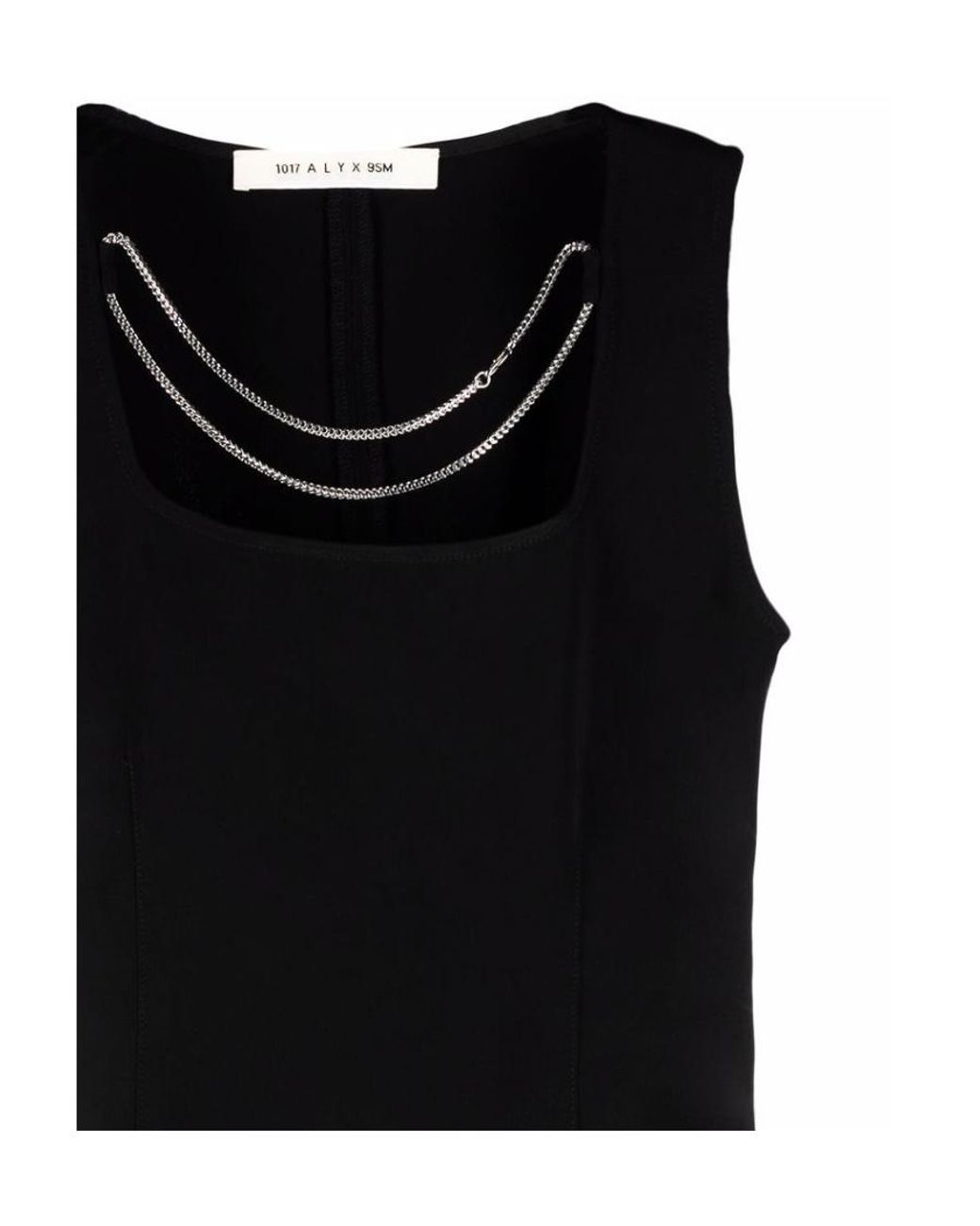 1017 ALYX 9SM Black Chain Details Long-Sleeved Blouse