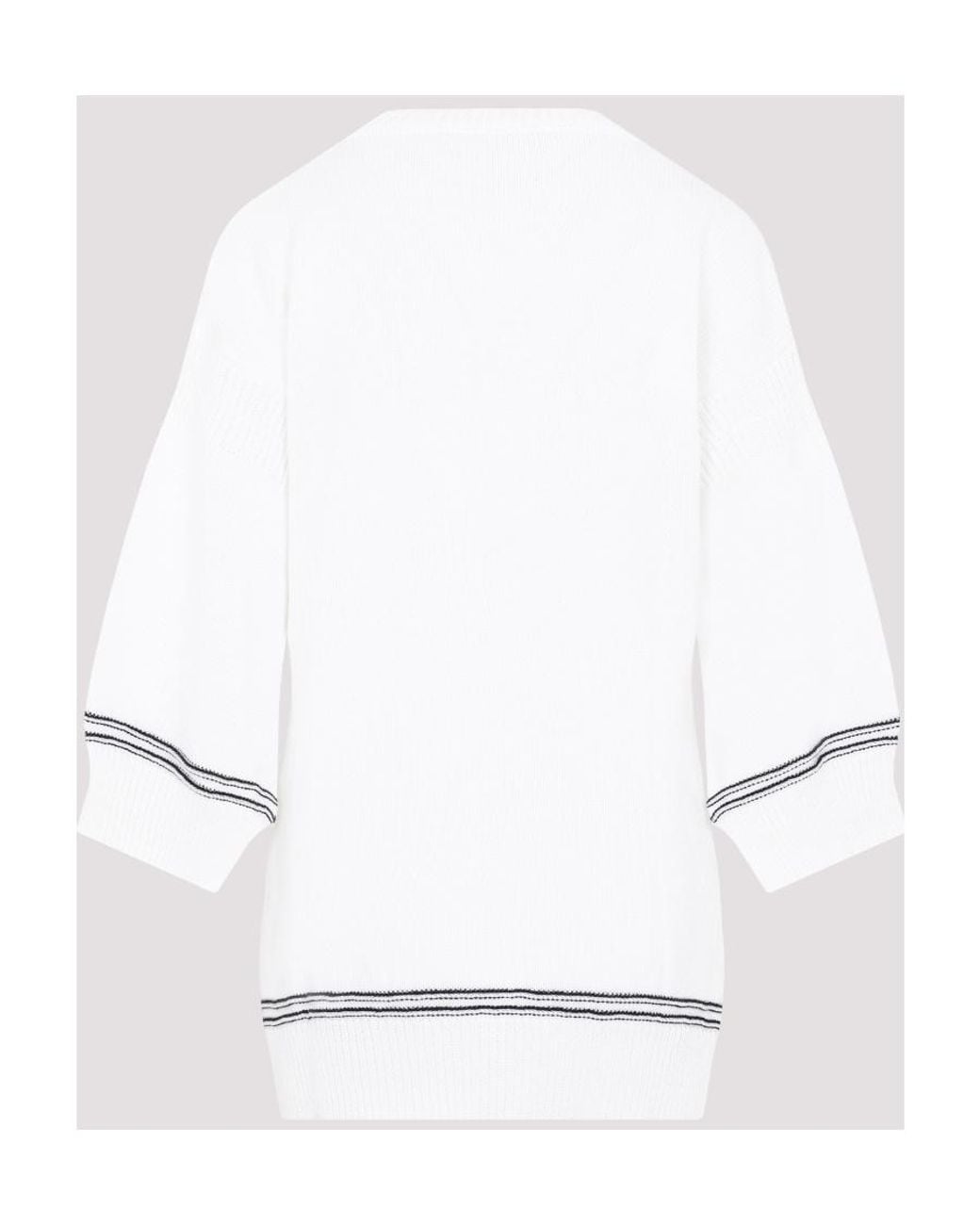 Marni White Logo Intarsia Knitted Crewneck Jumper