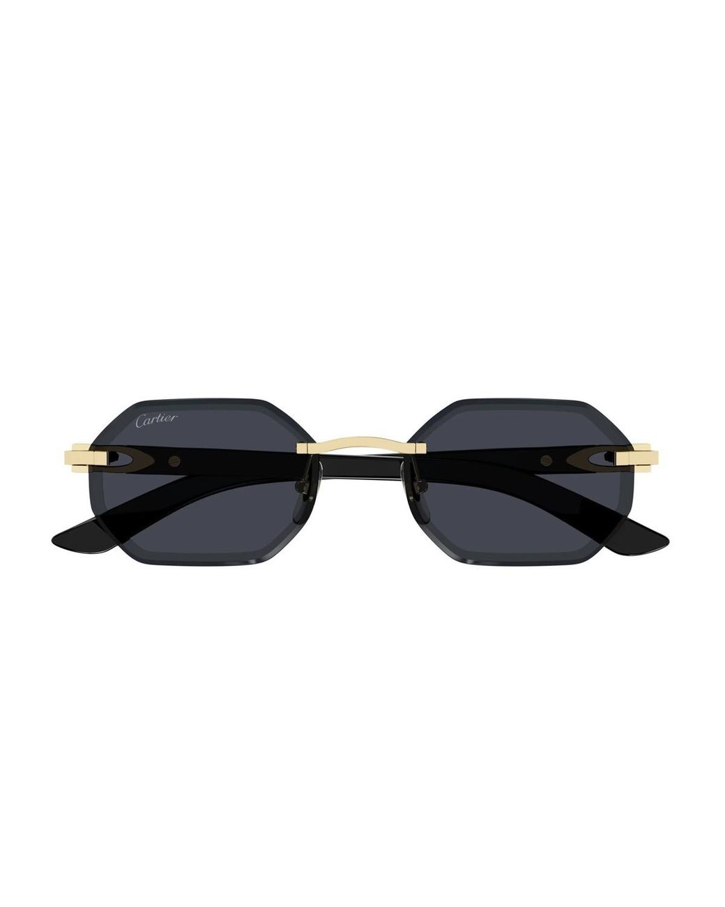 Cartier White Geometric Frame Sunglasses for men