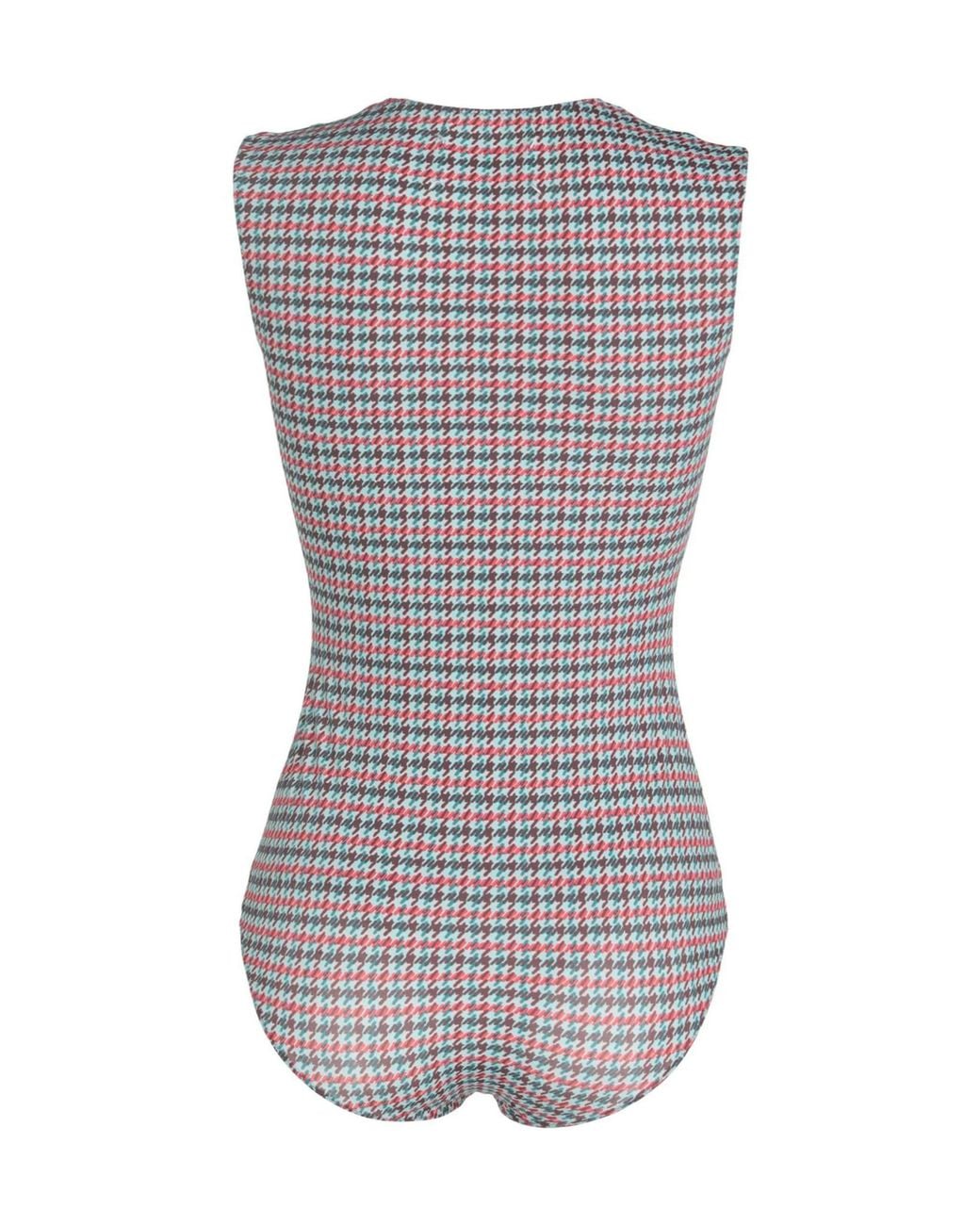 Maison Margiela Purple Houndstooth Sleeveless Top