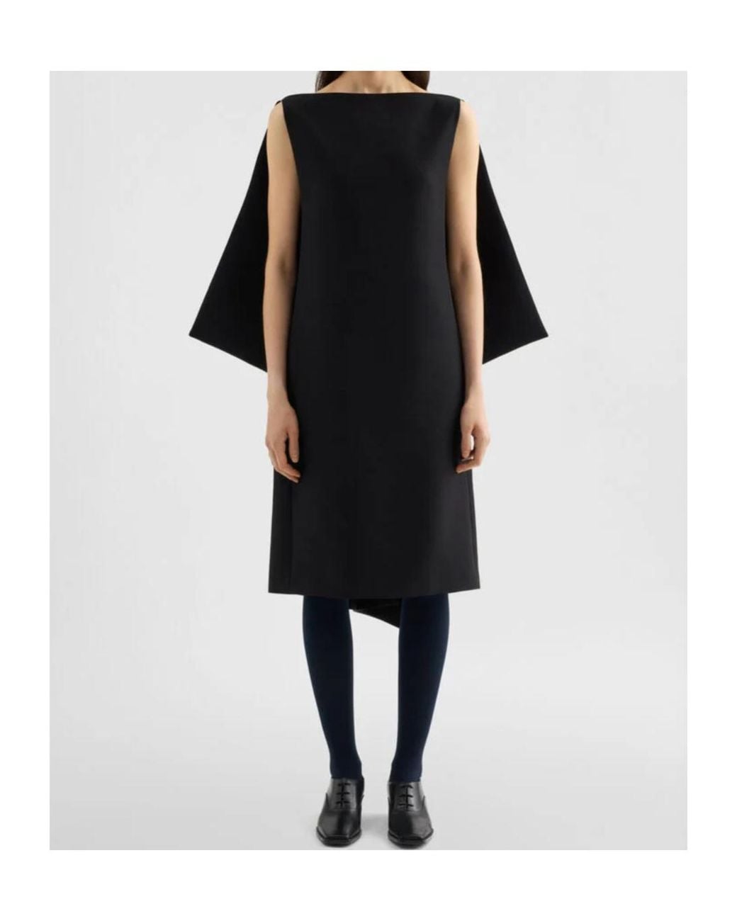 Jil Sander Black 319 Draped Panel Dress