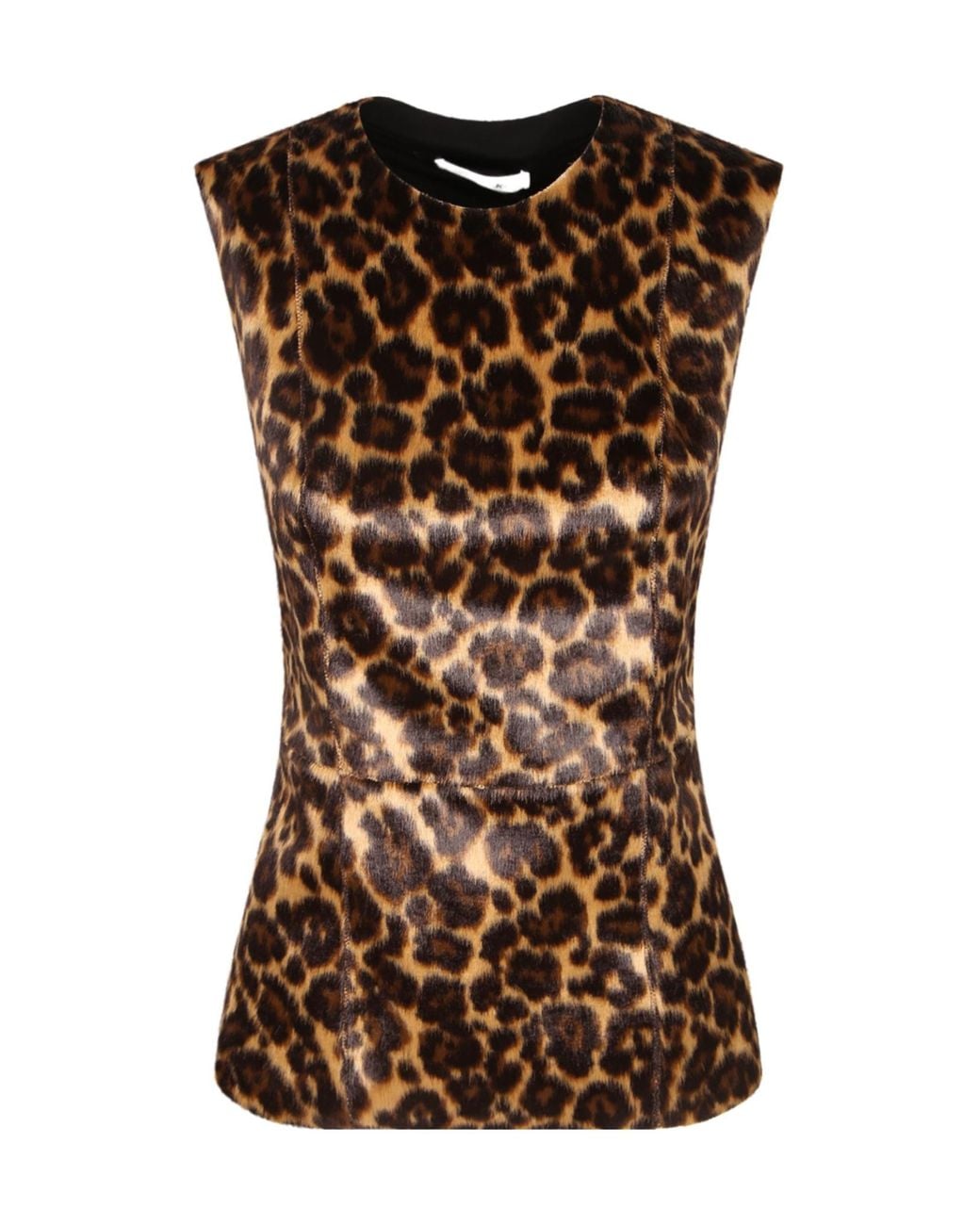 DARKPARK Brown Leopard-Print Sleeveless Crewneck Top
