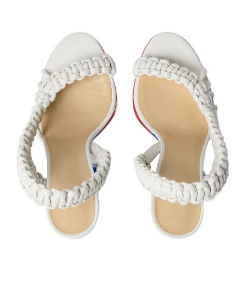Fendi White Arc Braided Heeled Sandals