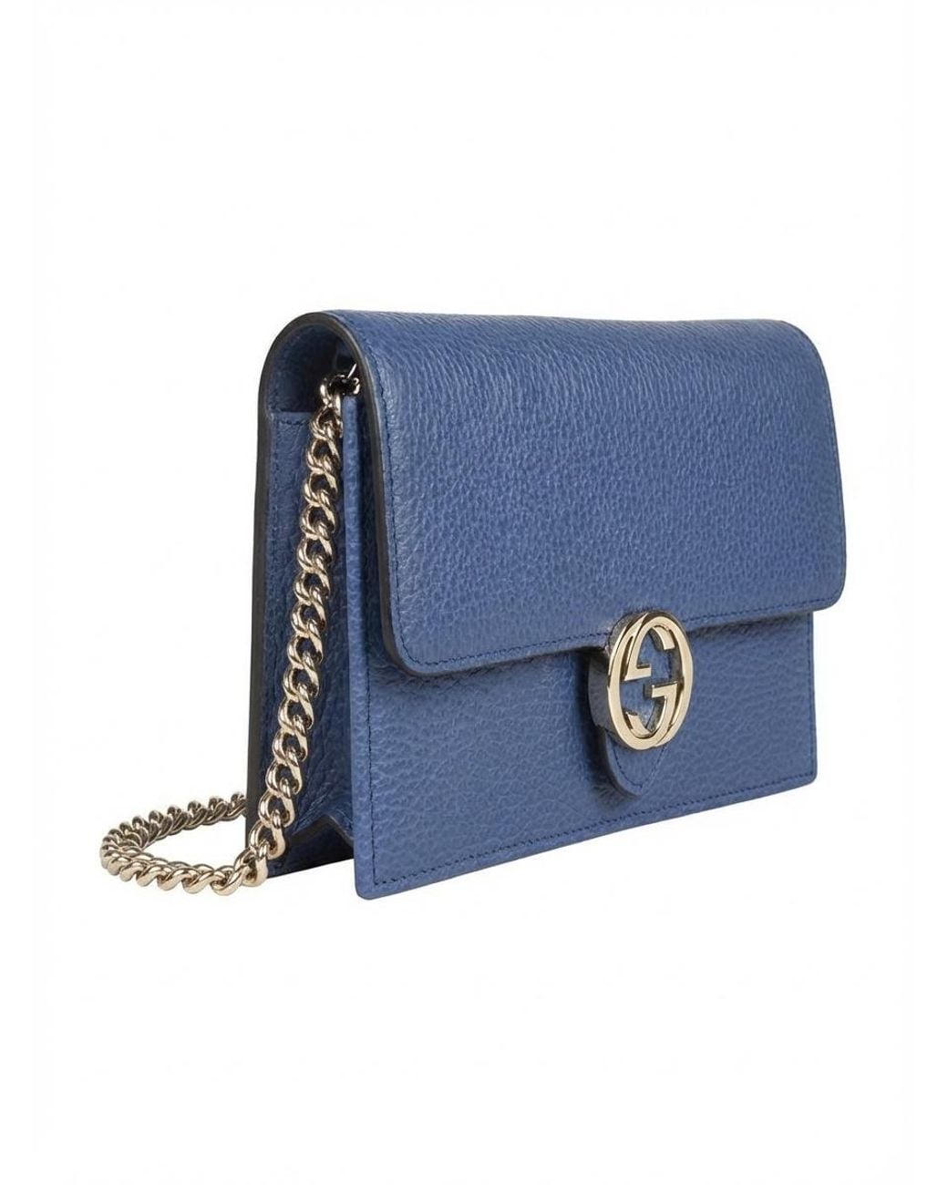 Gucci バッグ interlocking Gg shoulder Bag Gucci Interlocking Shoulder Bag GG Small Blue Leather | Lyst