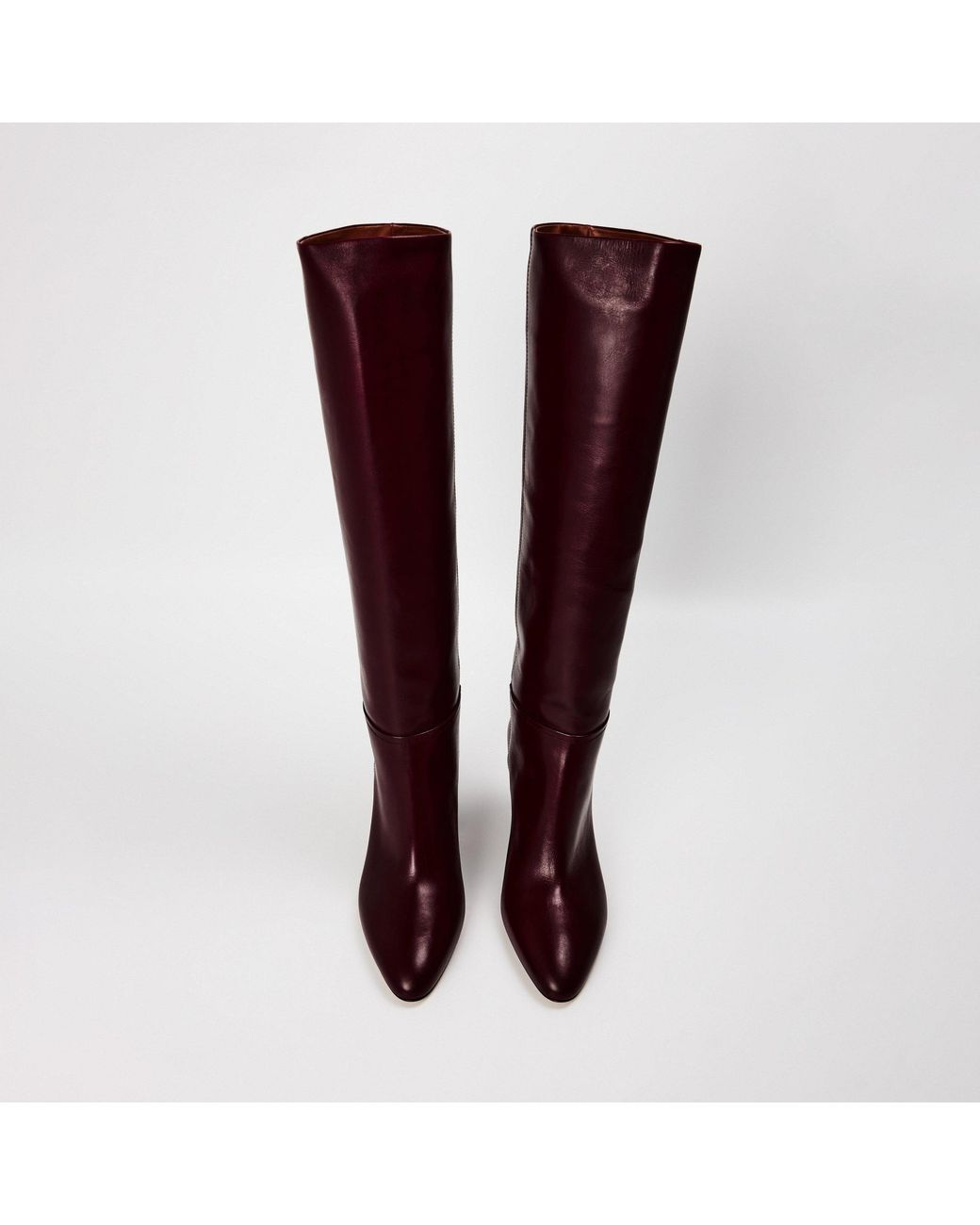 Paris Texas Red Solid Color Knee High Boots