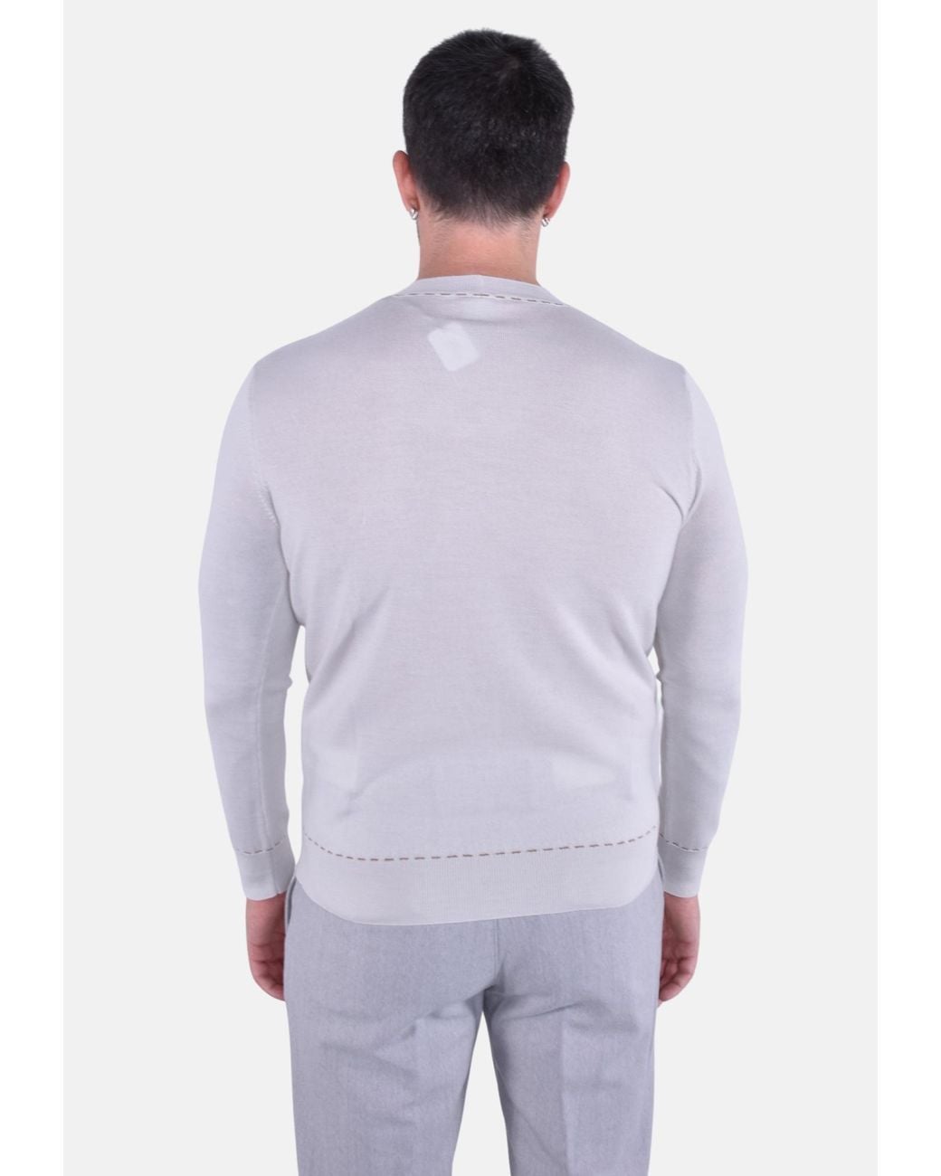 Eleventy Blue Round-Neck Long-Sleeve Knitted Sweater for men