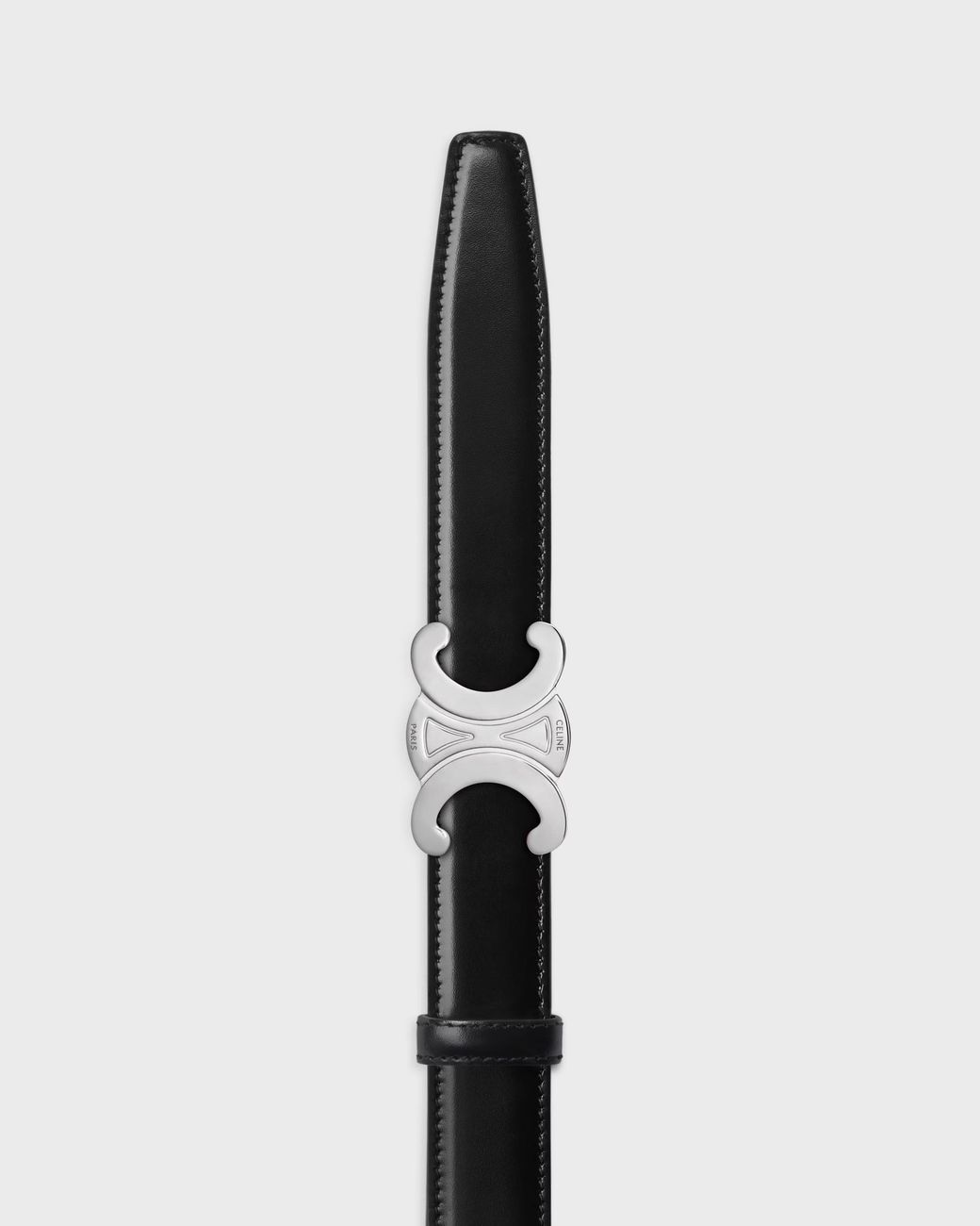 Céline White Triomphe Buckle Reversible Strap 25Mm