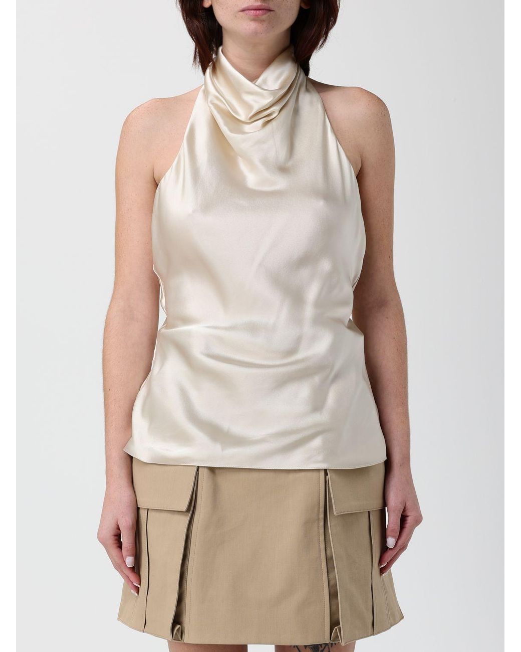 Balmain White Halter Neck Top