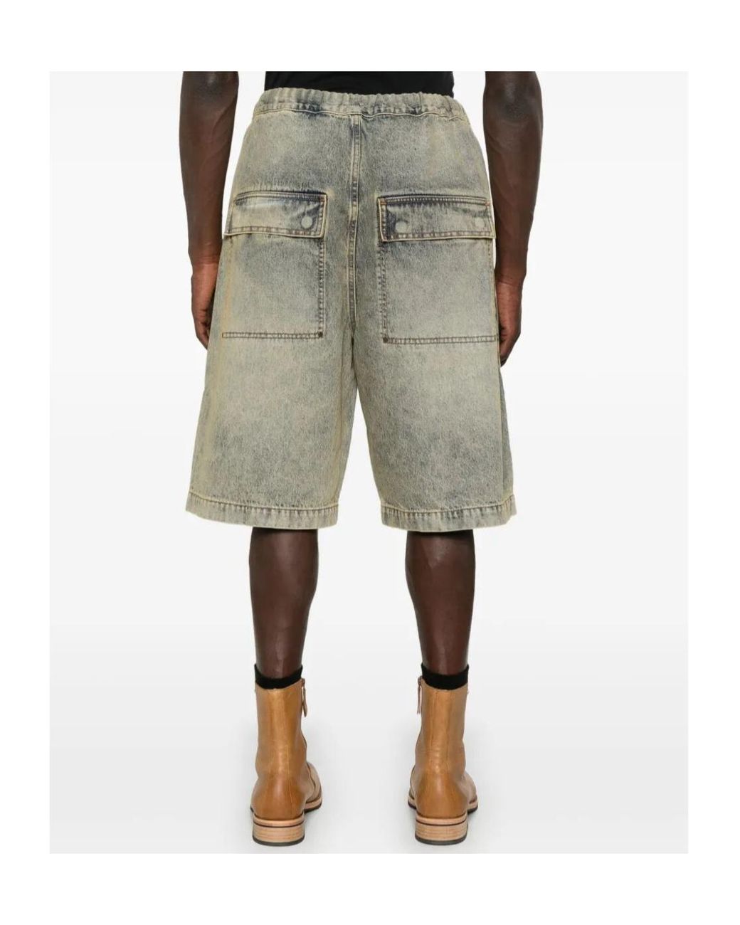 Entire studios Gray Elasticated-Waist Button Bermuda Shorts