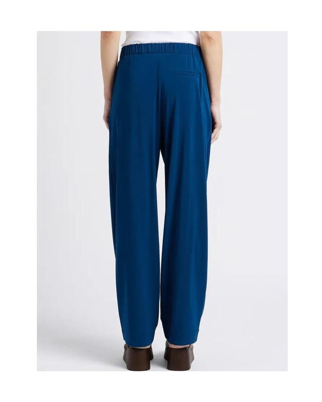 Max Mara Blue Plain Knit Crepe Trousers