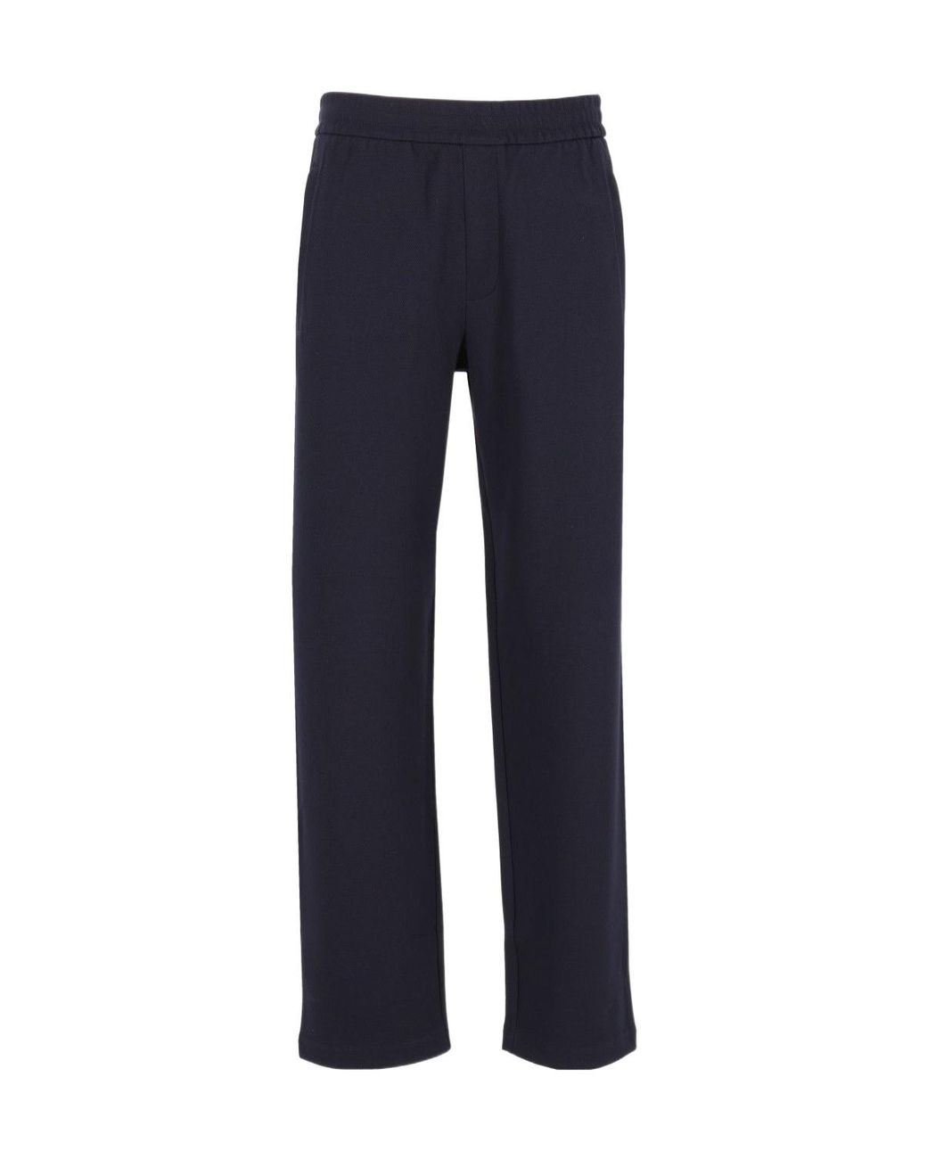 Emporio Armani Blue Elastic-Waist Straight Pants for men