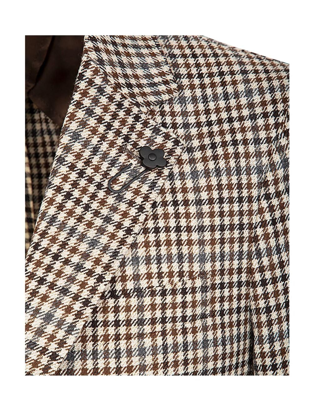 Lardini Brown Single-Breasted Checked Tailored Blazer for men