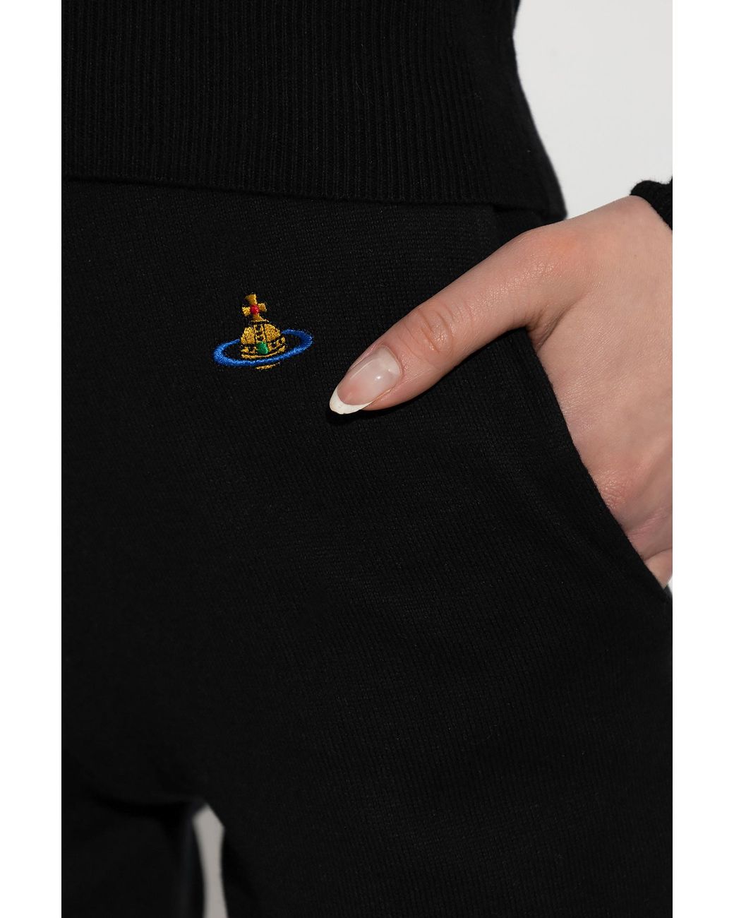 Vivienne Westwood Black Logo-Embroidered Knitted Sweatpants