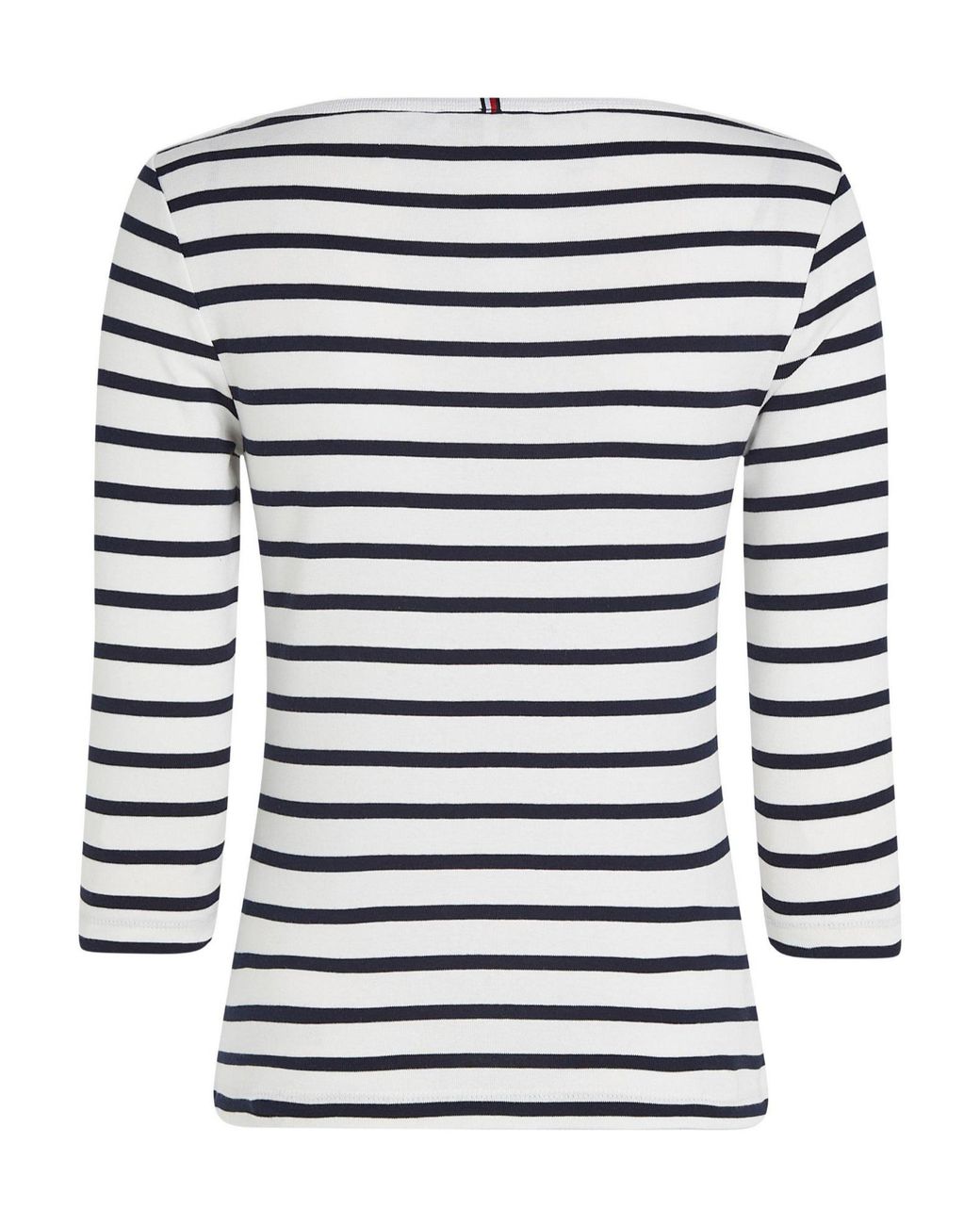 Tommy Hilfiger White Horizontal Stripe Boatneck Top