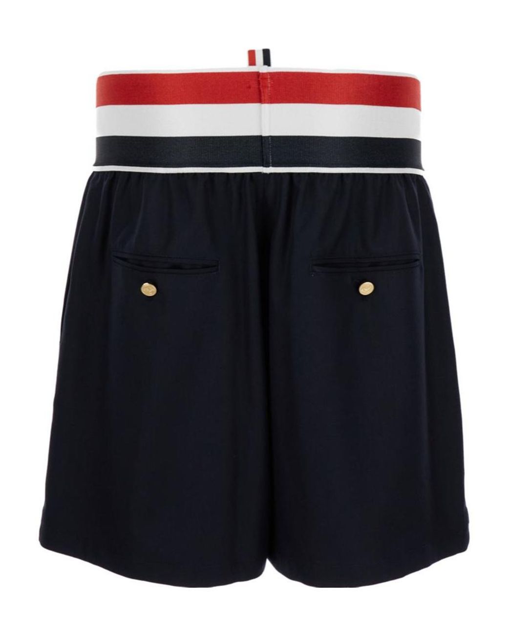Thom Browne Black Logo-Patch Shorts for men