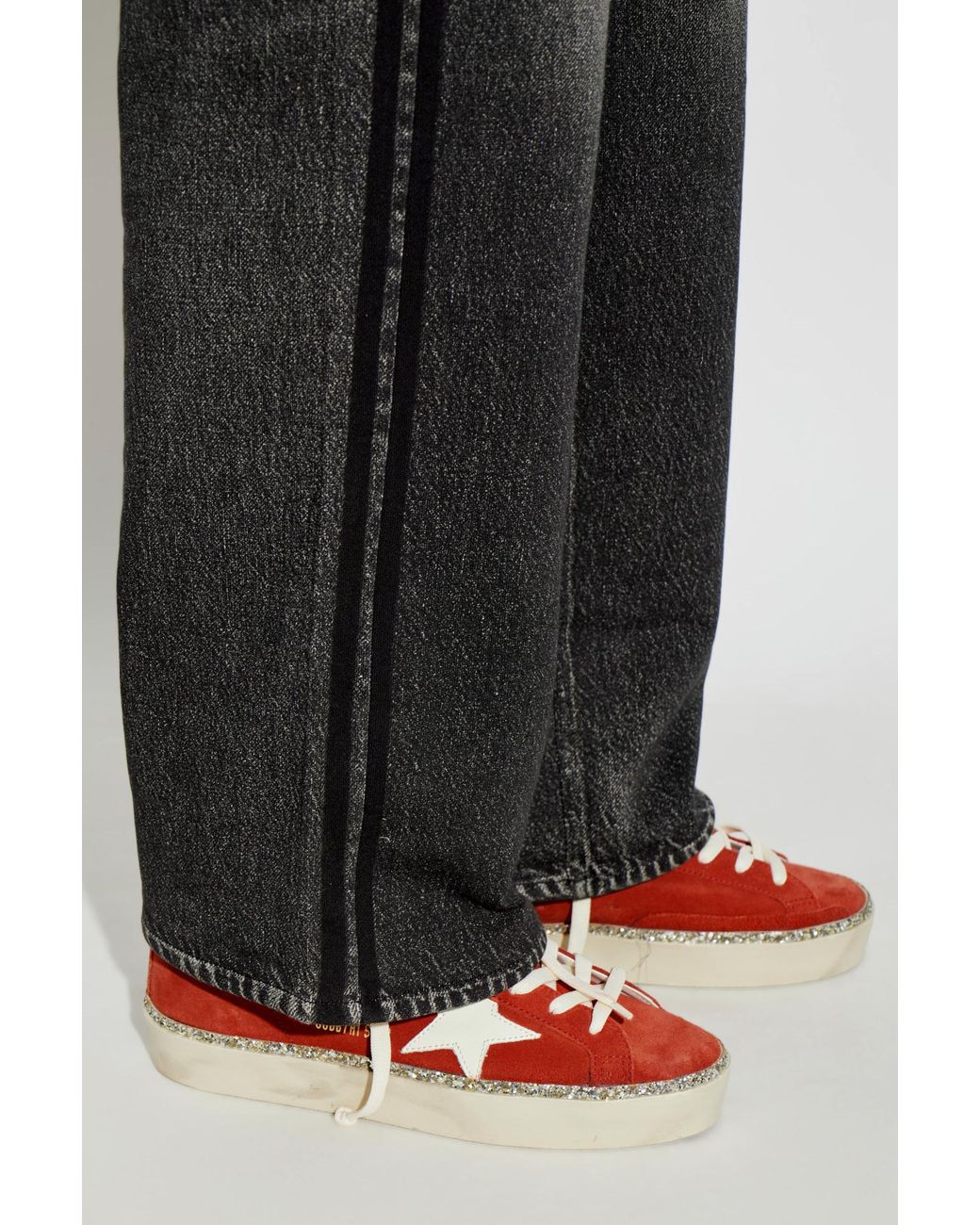 Golden Goose Deluxe Brand Red 'Hi Star' Sports Shoes