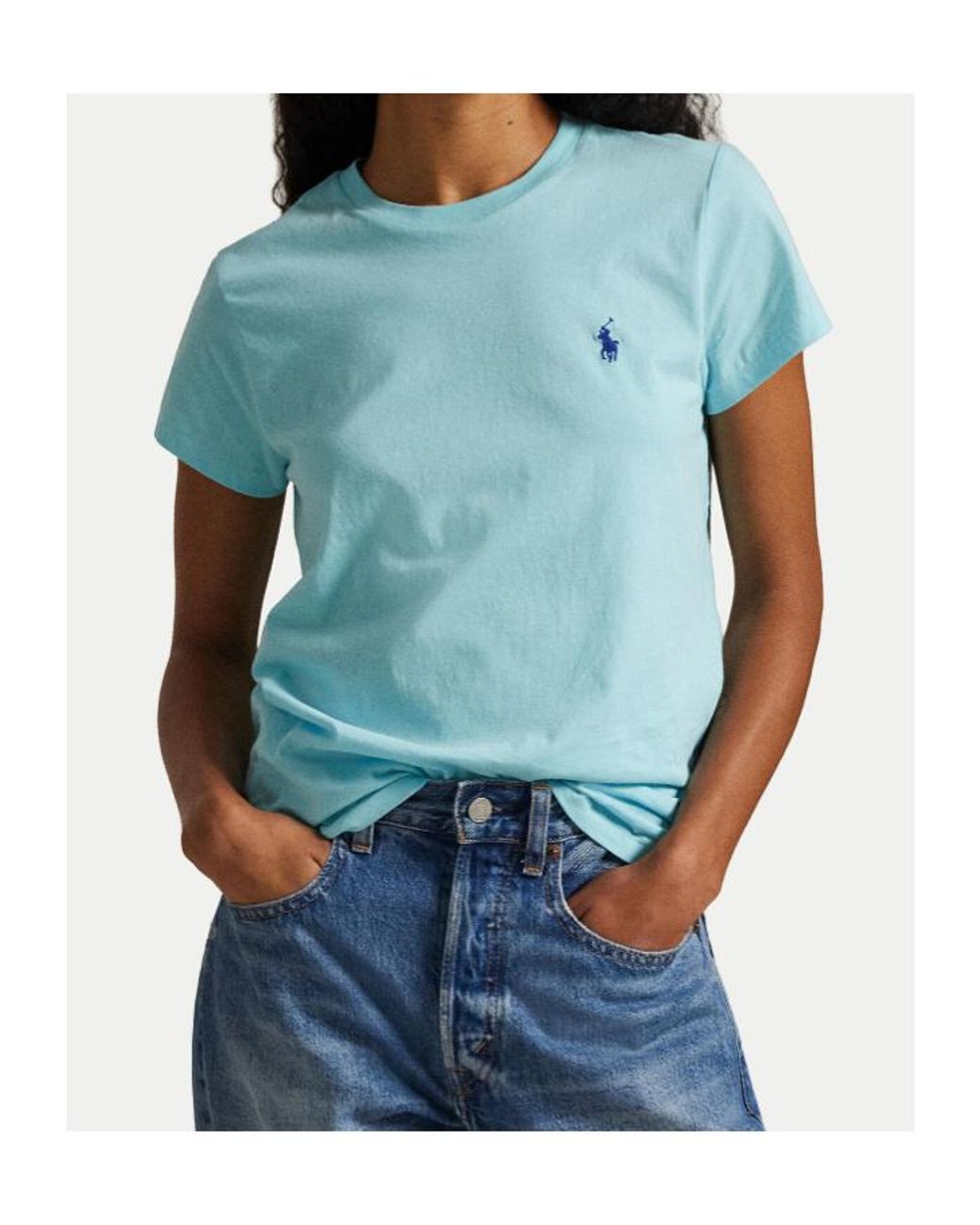 Polo Ralph Lauren Blue Logo Embroidered Crewneck T-Shirt
