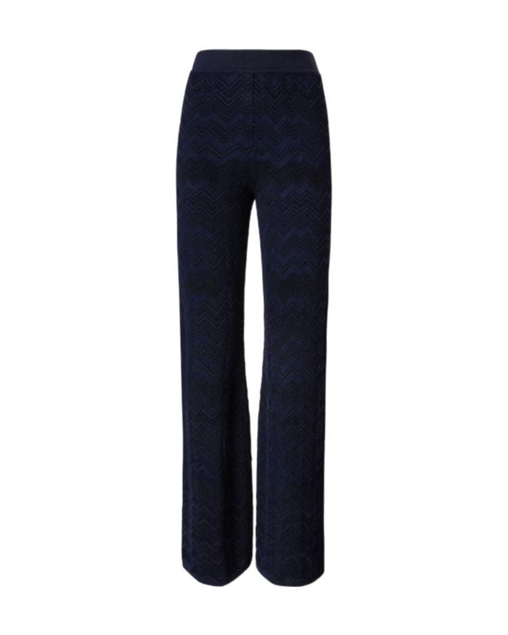 Missoni Blue Chevron Straight Leg Pants