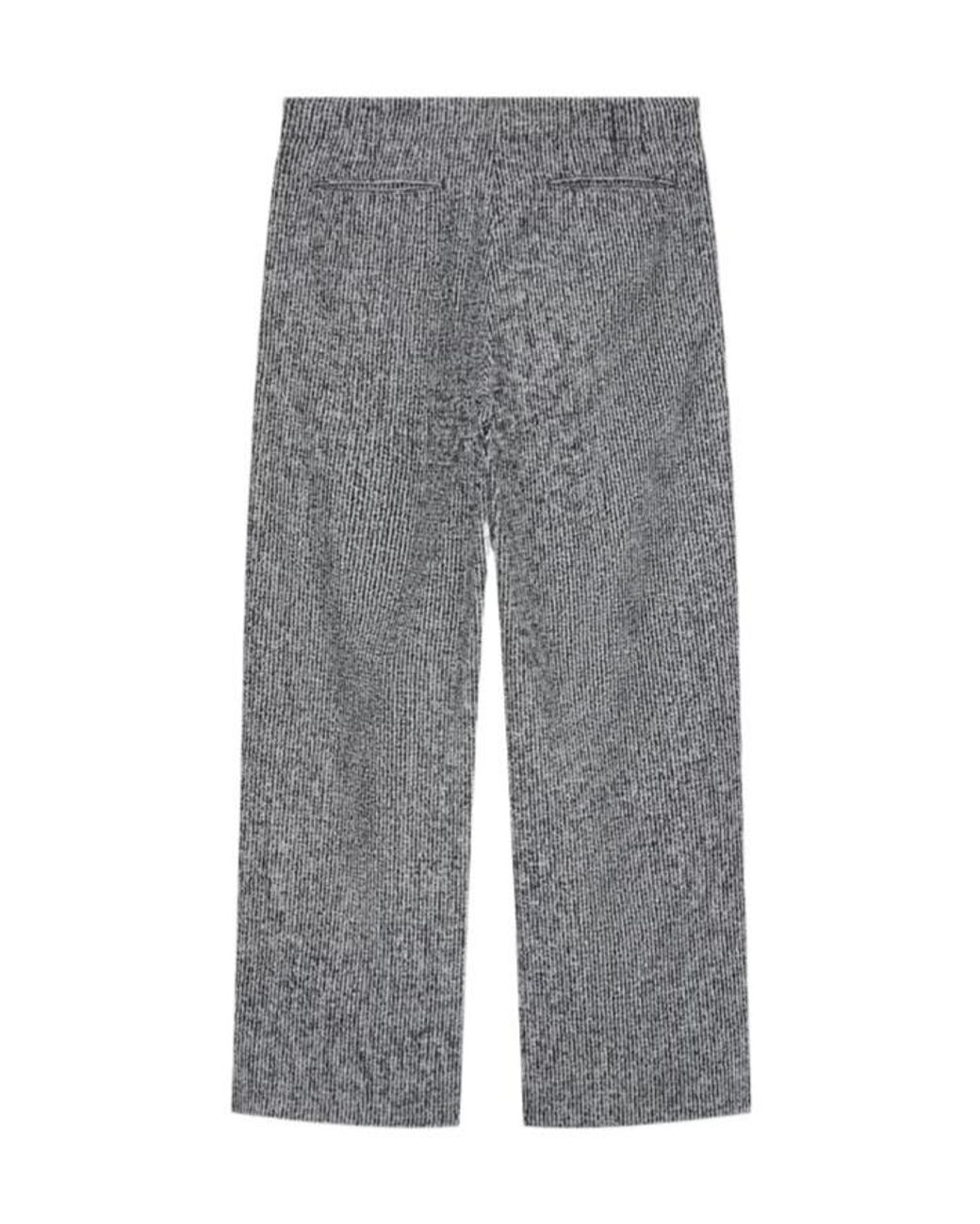 Emporio Armani Gray Patterned Pleated Trousers for men